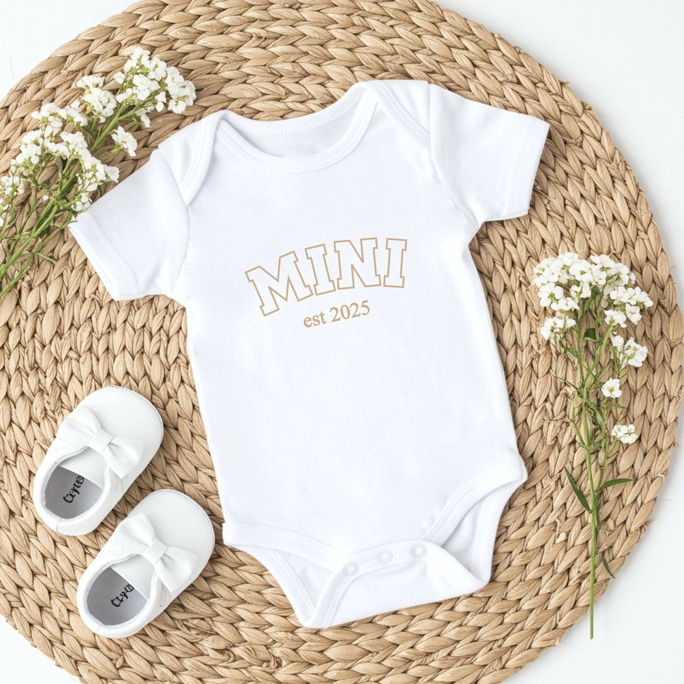 Personalised Nanny & Mini Est Beige Matching Outfits - Image 5