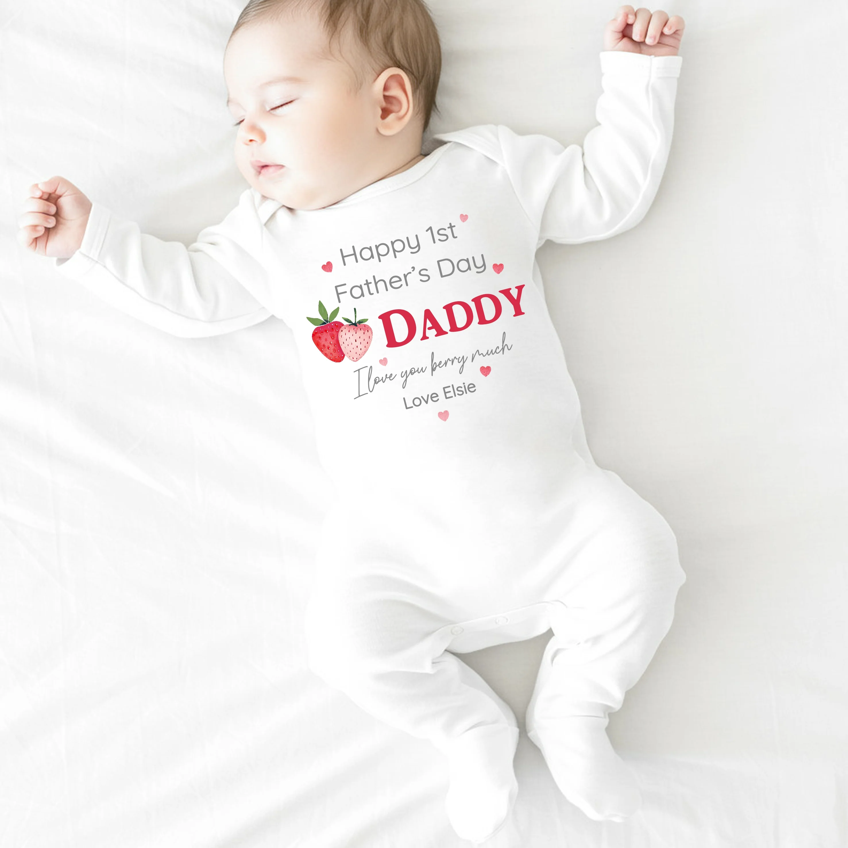 Personalised Our Berry First Father's Day Baby Grow Or Vest - Image 5