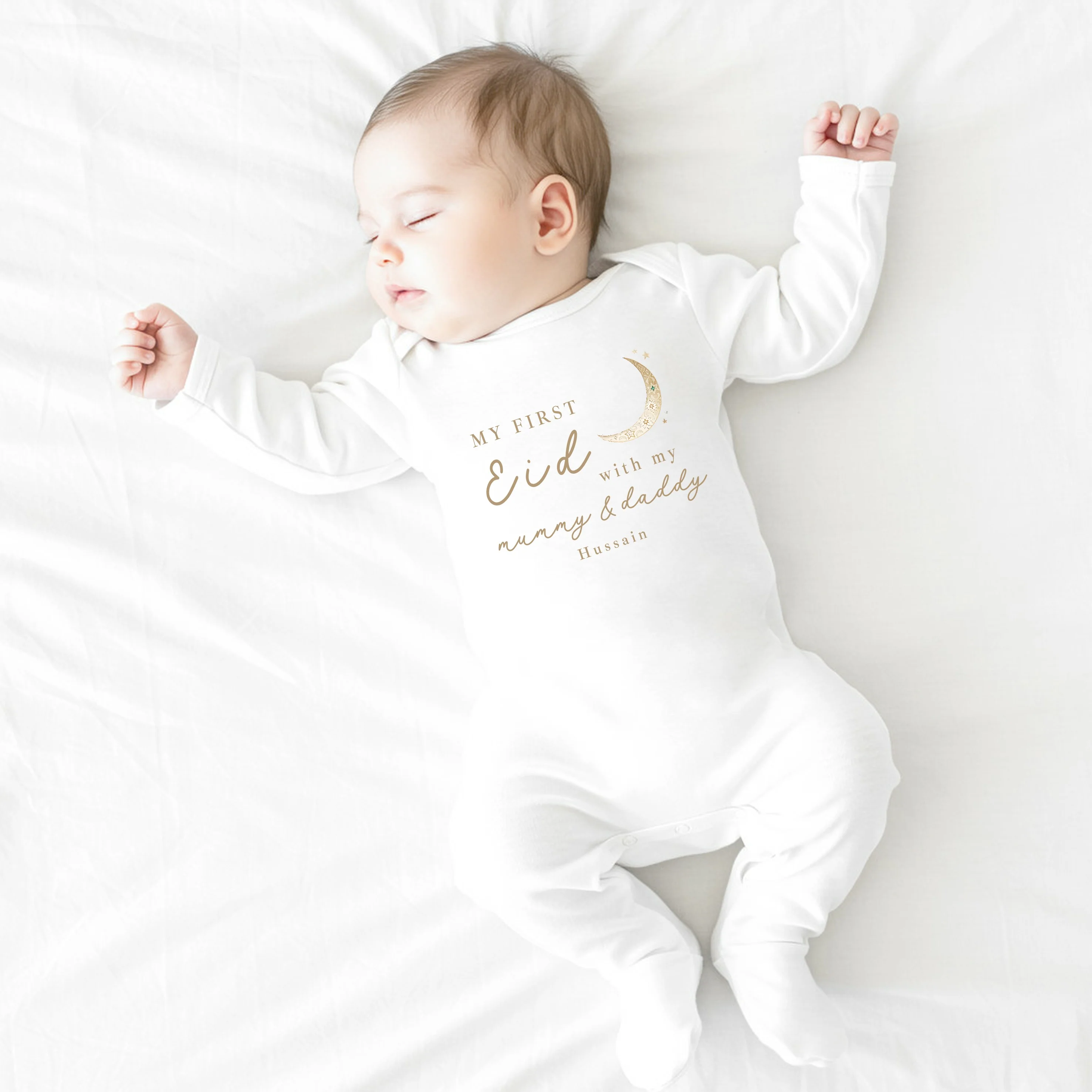 Personalised Our First Eid Baby Grow, Vest or Bib - Image 5