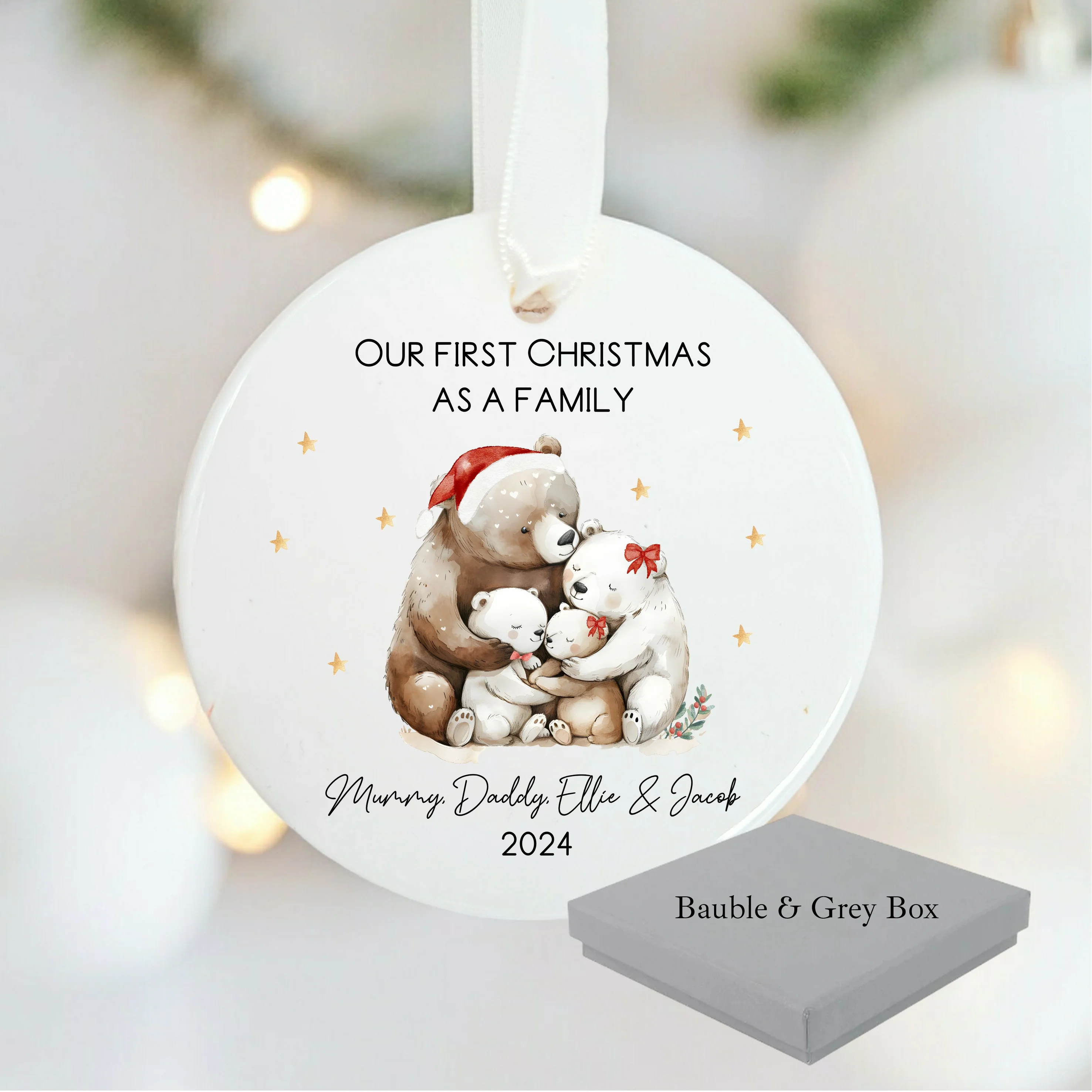 Personalised Our First Family Christmas Bauble - Image 5