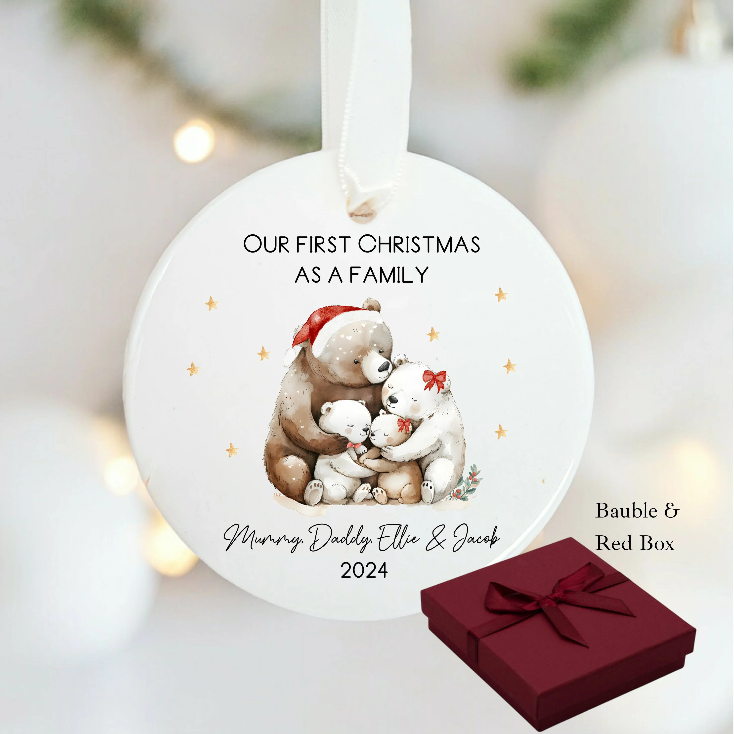 Personalised Our First Family Christmas Bauble - Image 6