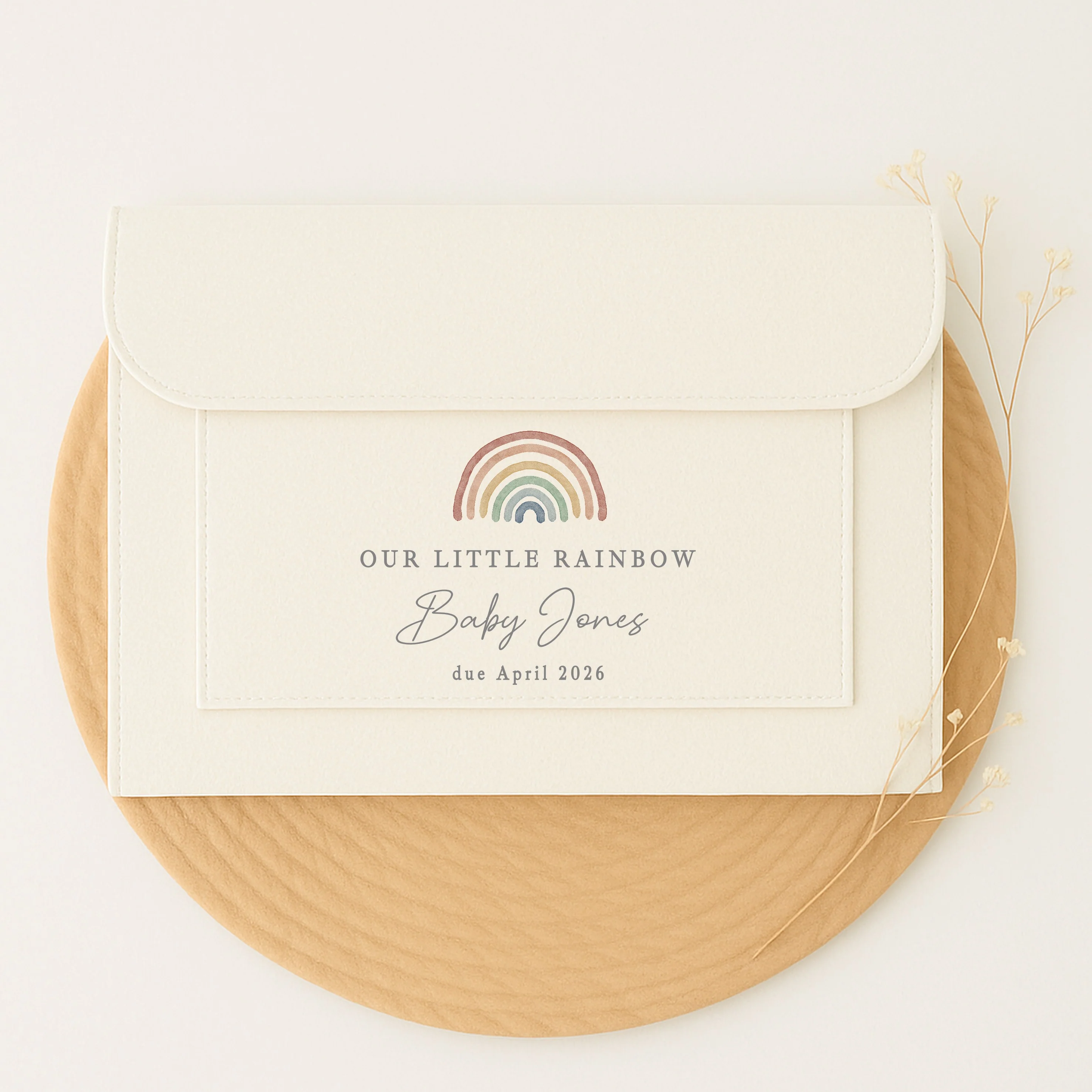 Personalised Our Little Rainbow IVF Maternity/Pregnancy Notes Folder