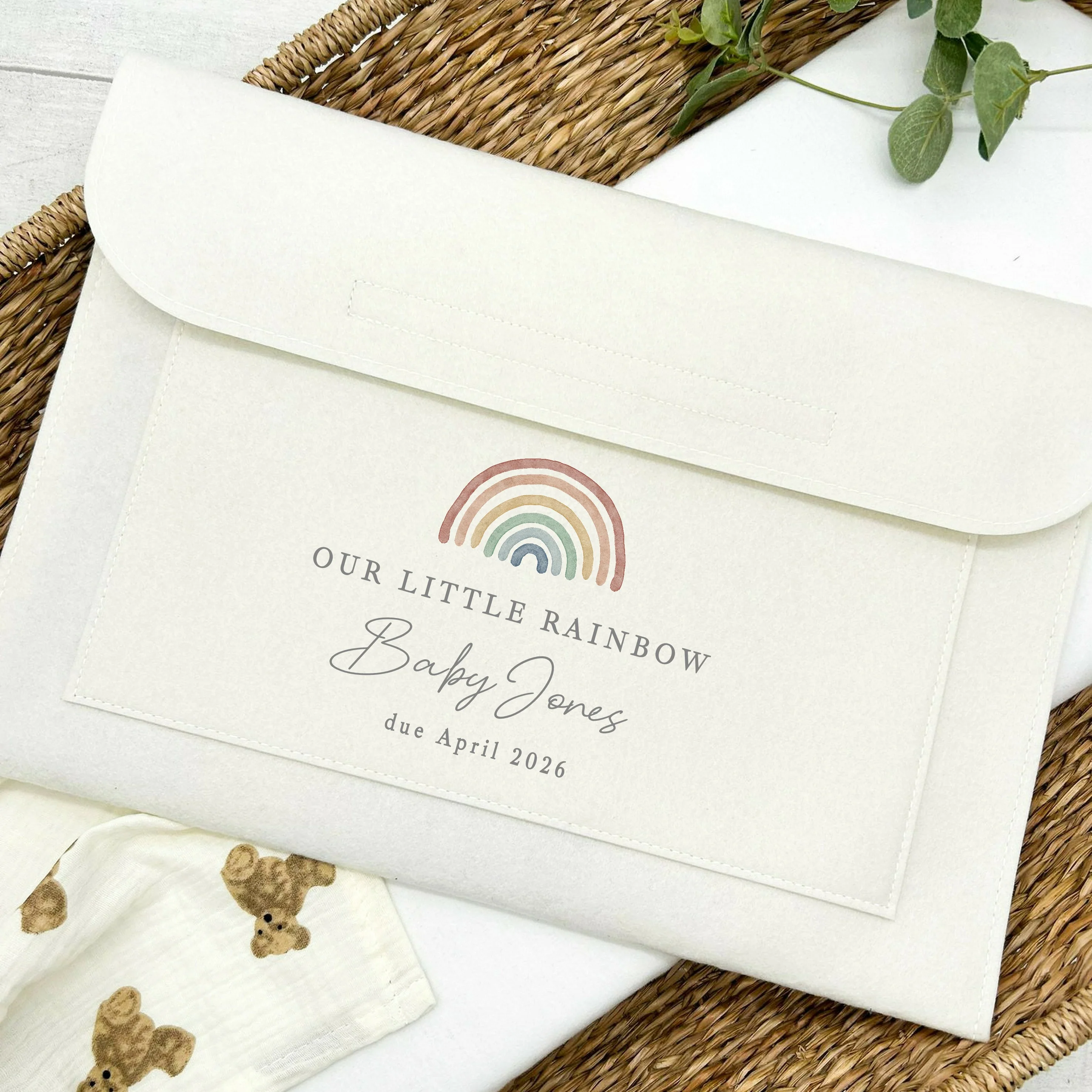 Personalised Our Little Rainbow IVF Maternity/Pregnancy Notes Folder - Image 4