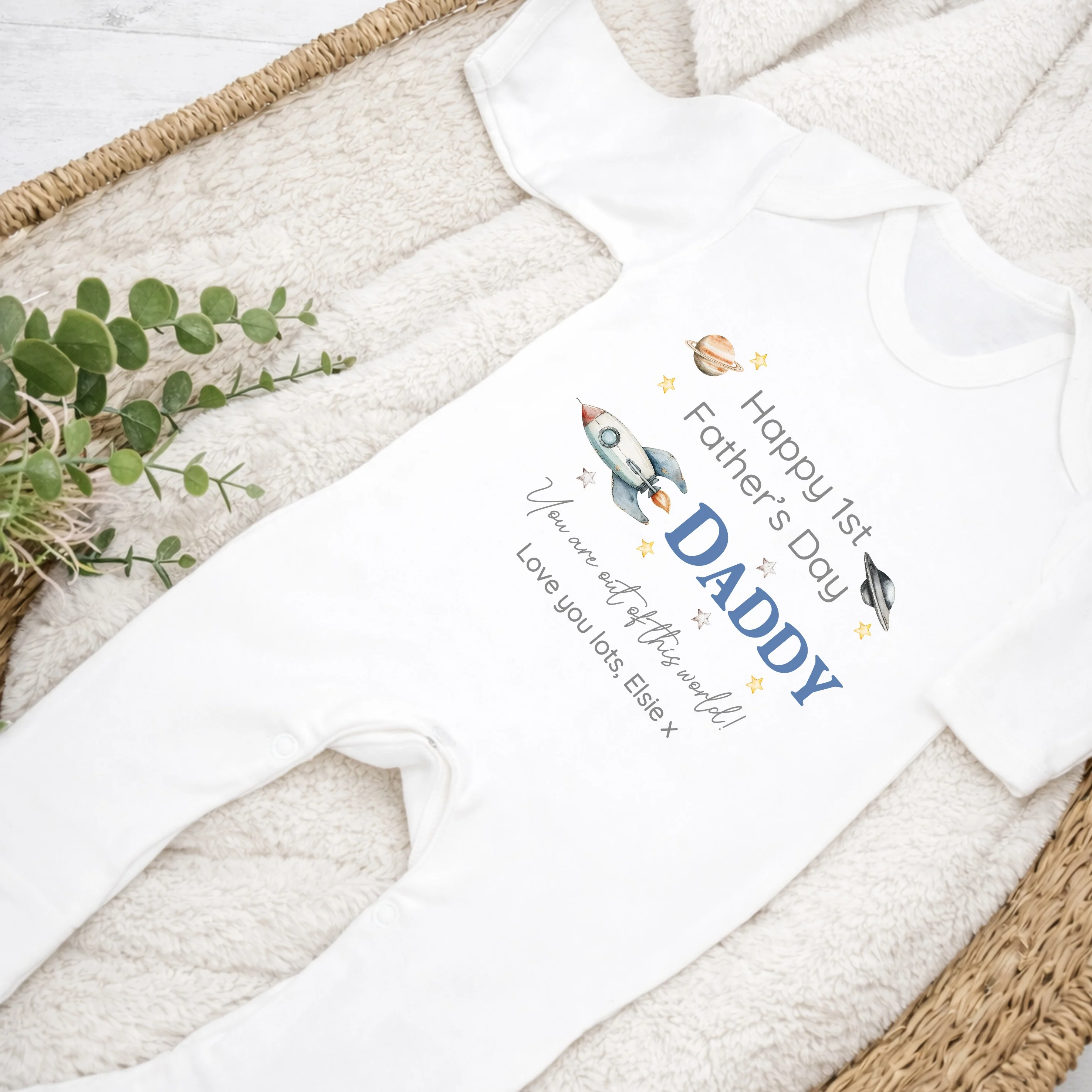 Personalised Out Of This World Father's Day Baby Grow or Vest