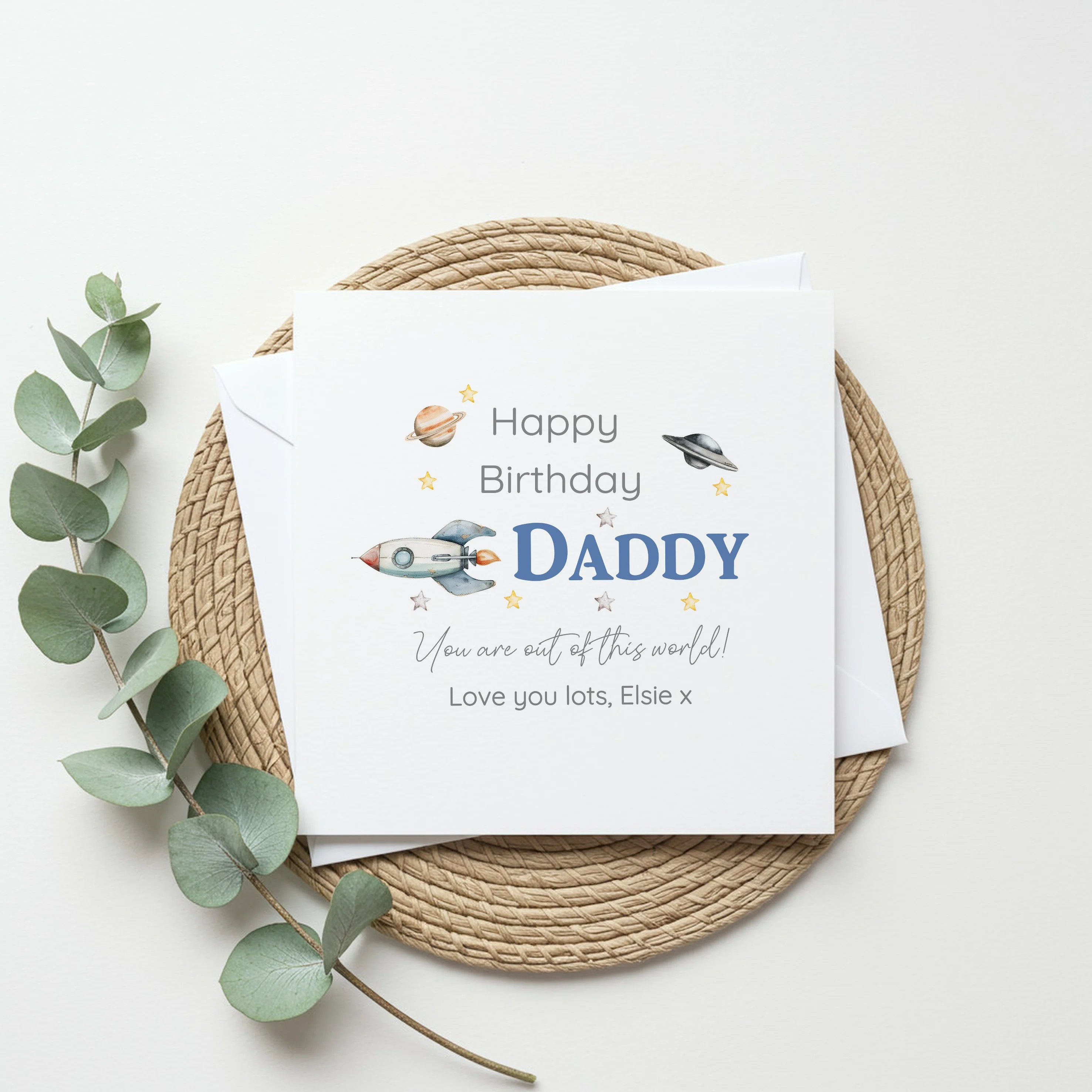 Personalised Out of This World Happy Birthday Daddy Card - Image 3