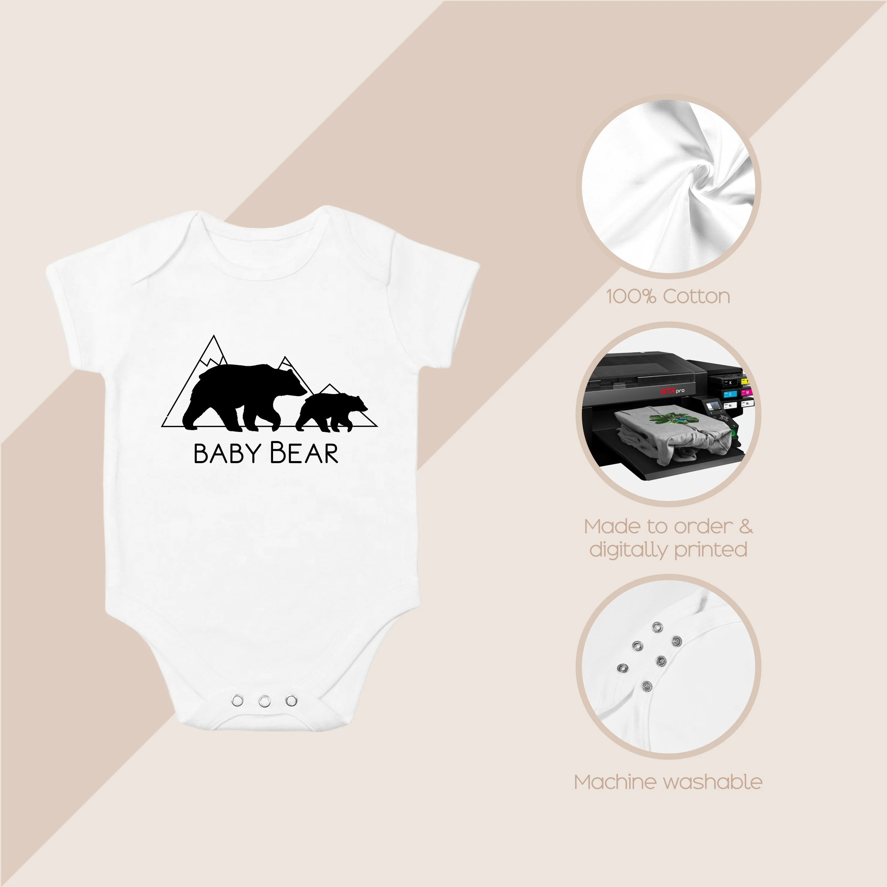 Personalised Papa Bear and Baby Bear Matching T-shirt/Vest - Image 3