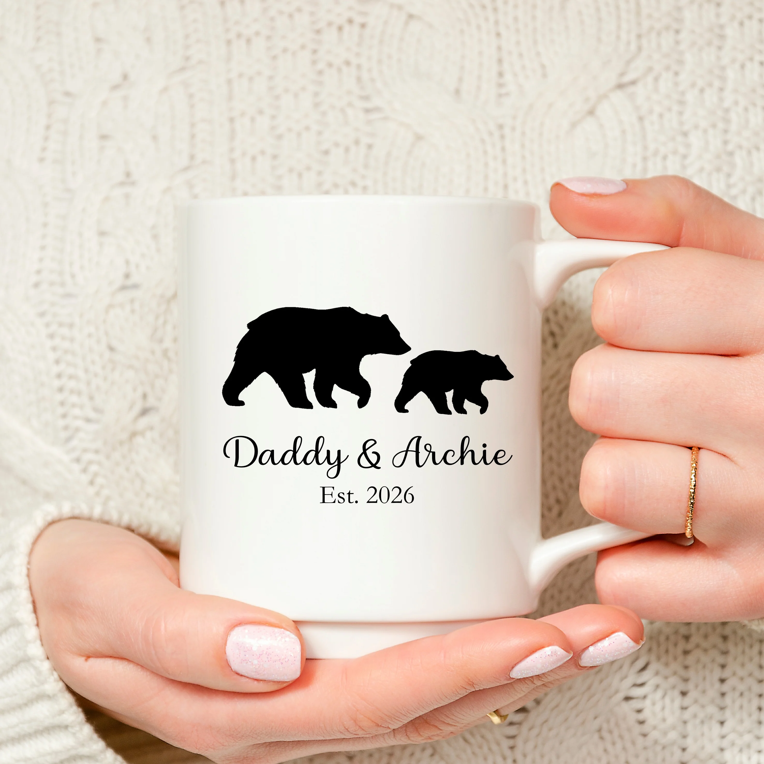 Personalised Parent & Baby Est Bear Mugs - Image 3