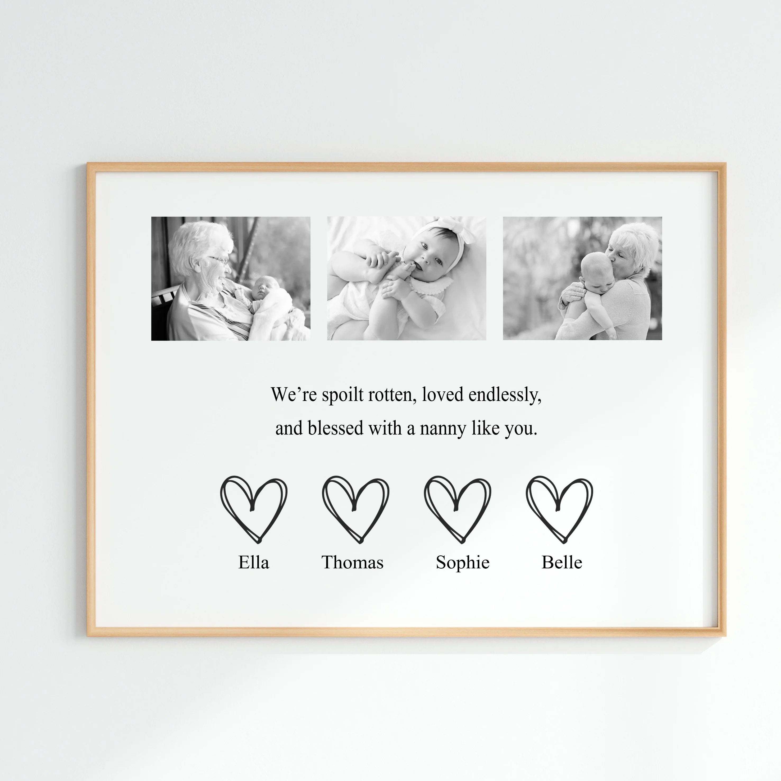 Personalised Photo Blessed With You Nanny Poster - Image 2