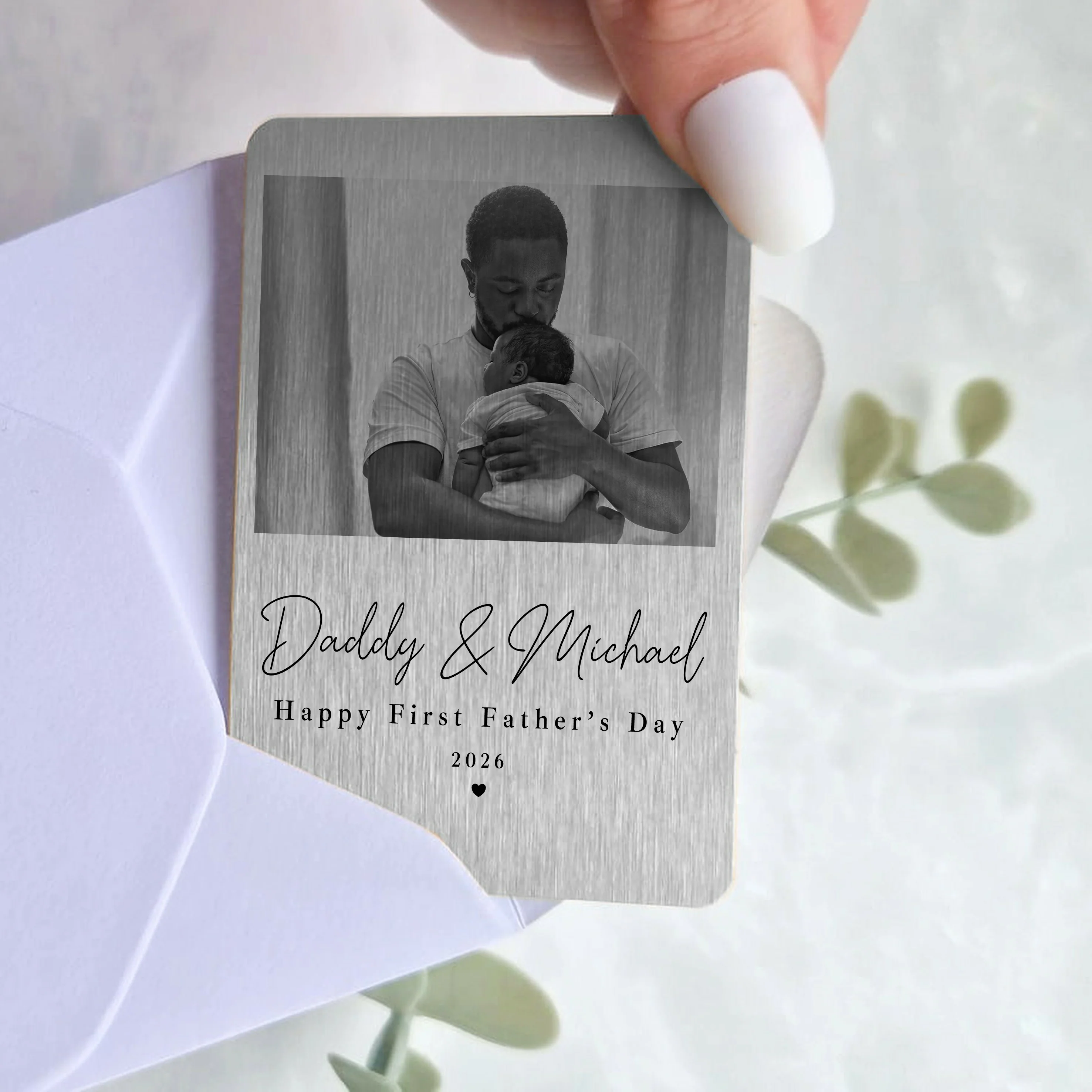 Personalised Photo Happy 1st Father's Day Daddy Wallet Card - Image 5