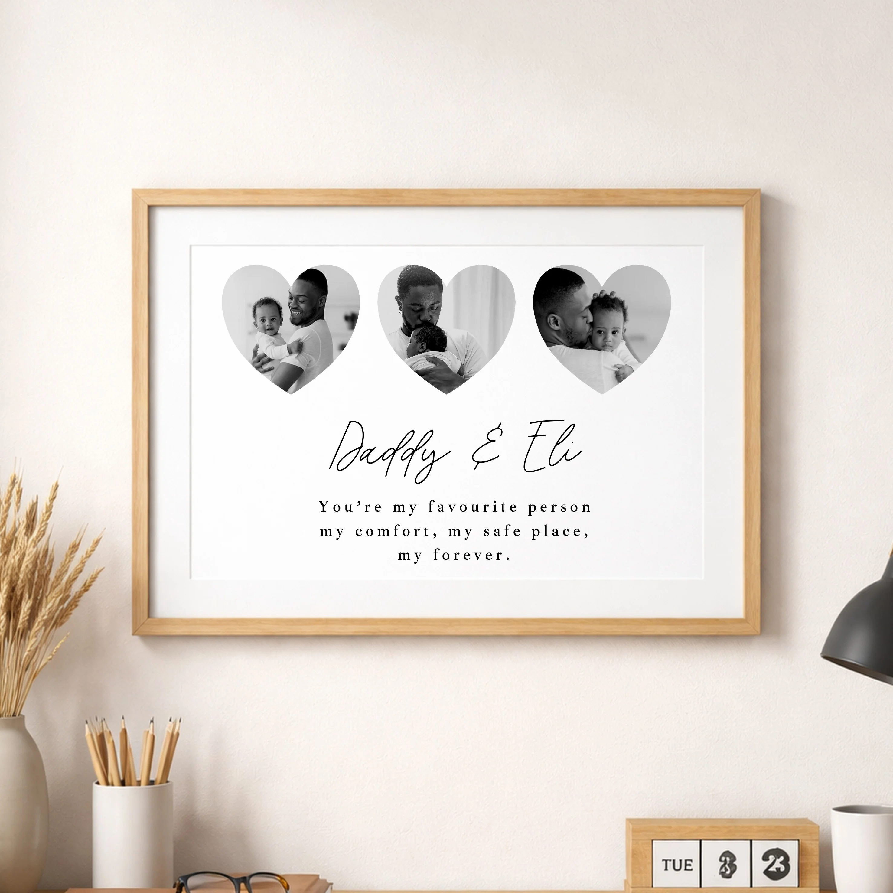 Personalised Photo Hearts Daddy You're My Favourite Poster - Image 3