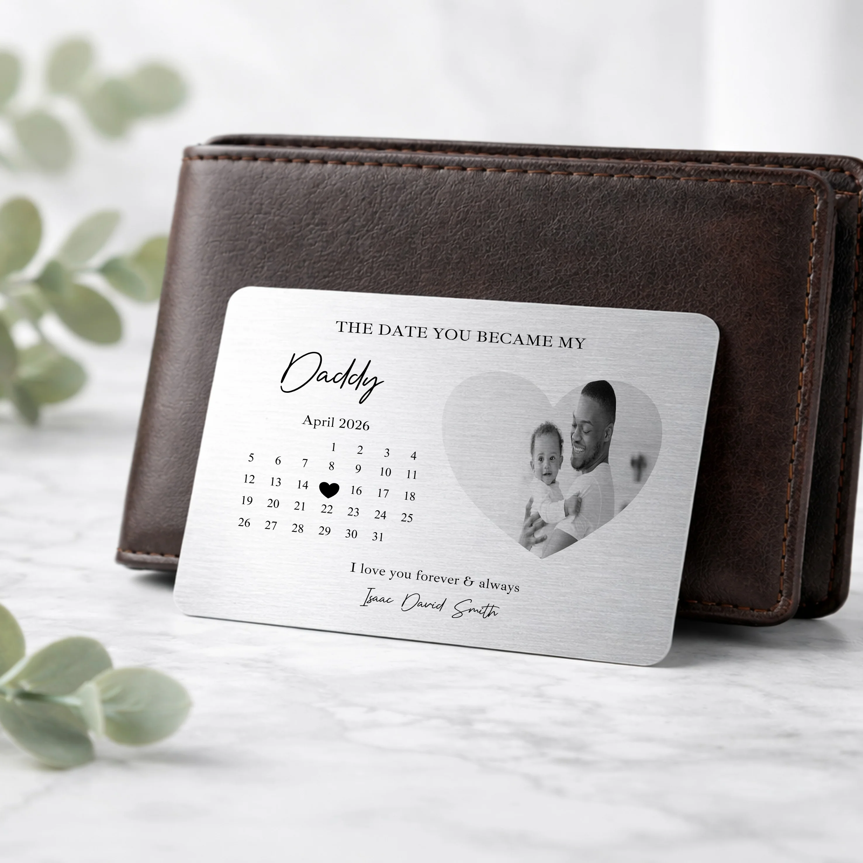 Personalised Photo The Date You Became My Daddy Wallet Card - Image 3