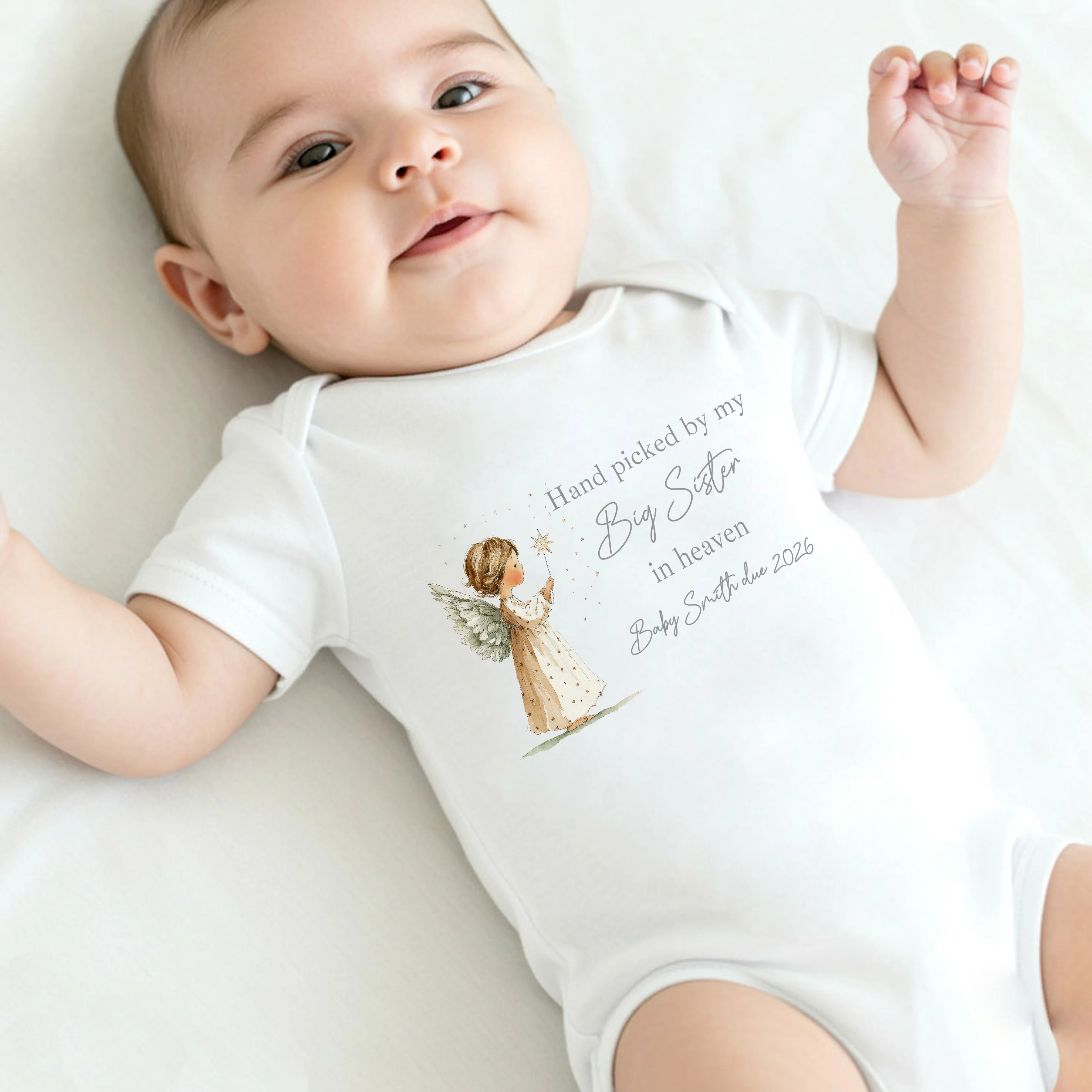 Personalised Picked From Heaven Angel Announcement Vest - Image 2