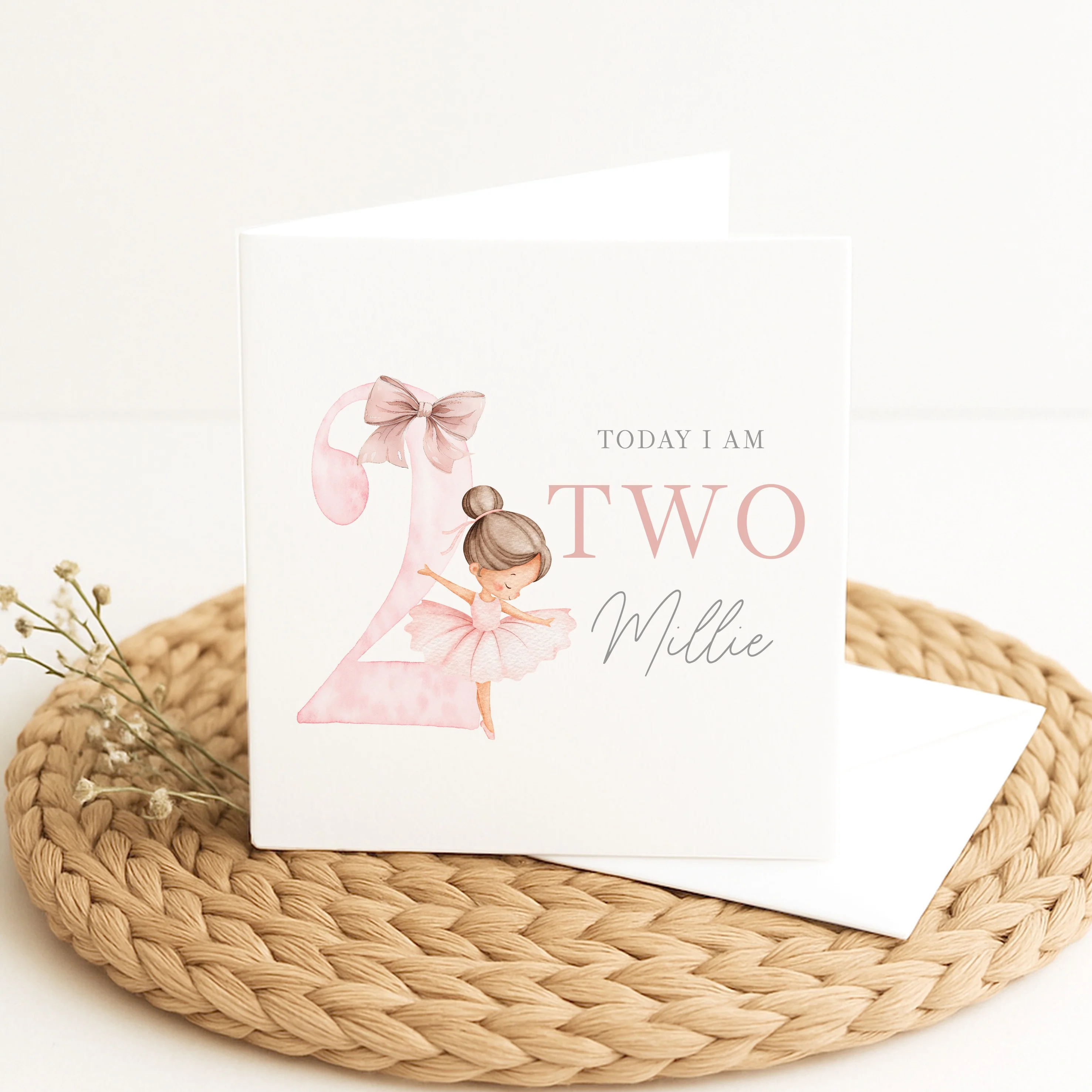 Personalised Pink Ballerina Any Age Birthday Card - Image 2