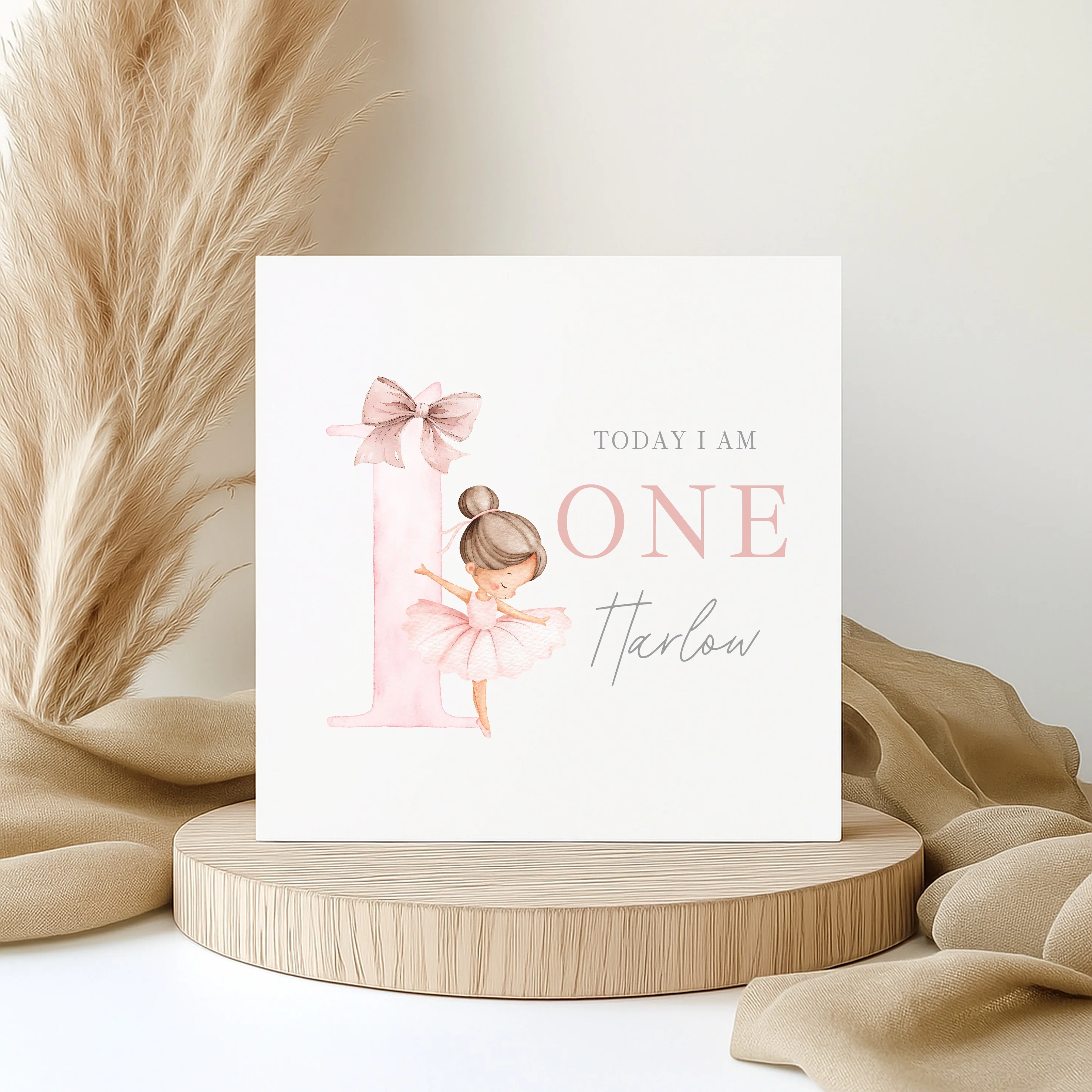 Personalised Pink Ballerina First Birthday Card - Image 4