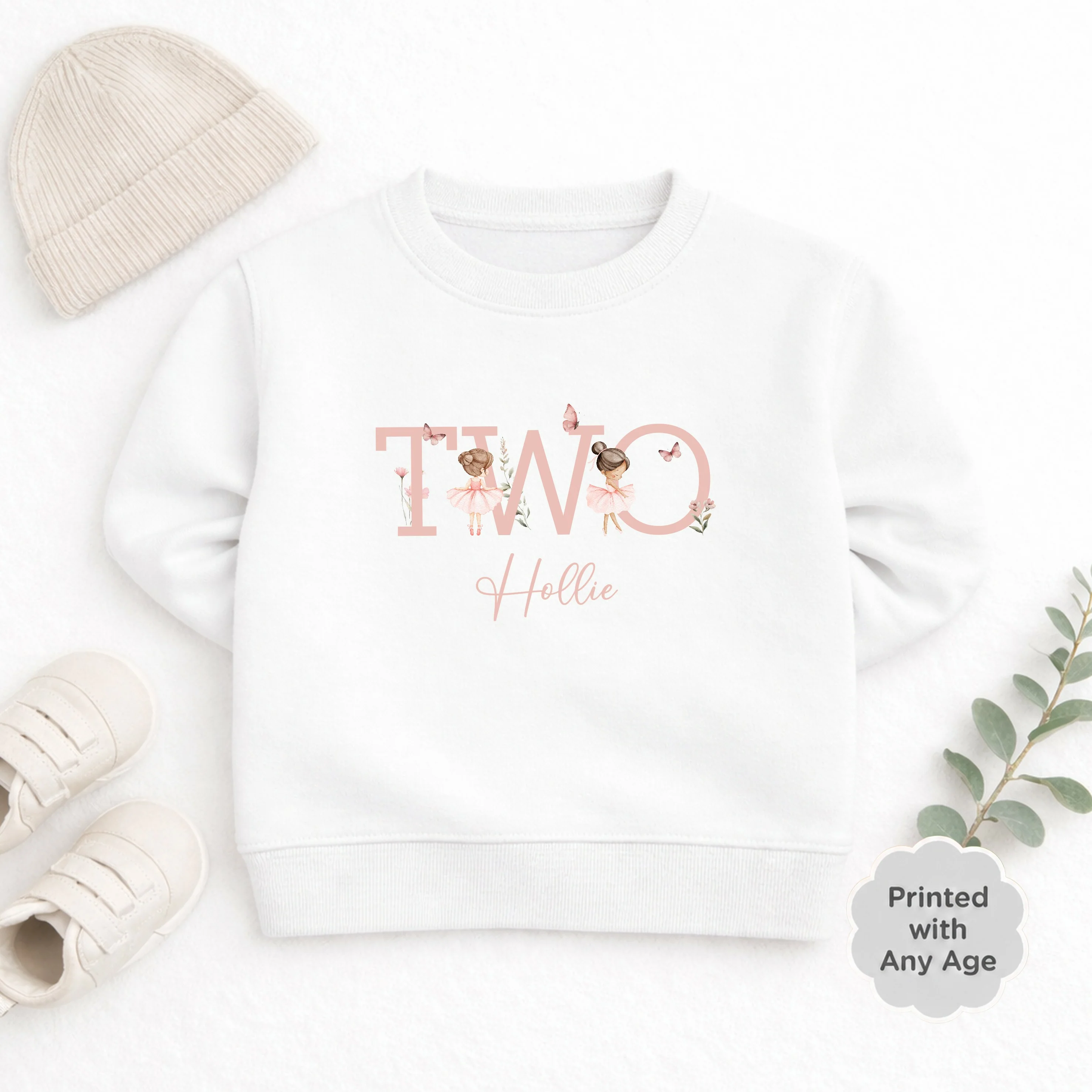 Personalised Pink Ballerina Any Age Birthday Jumper - Image 3