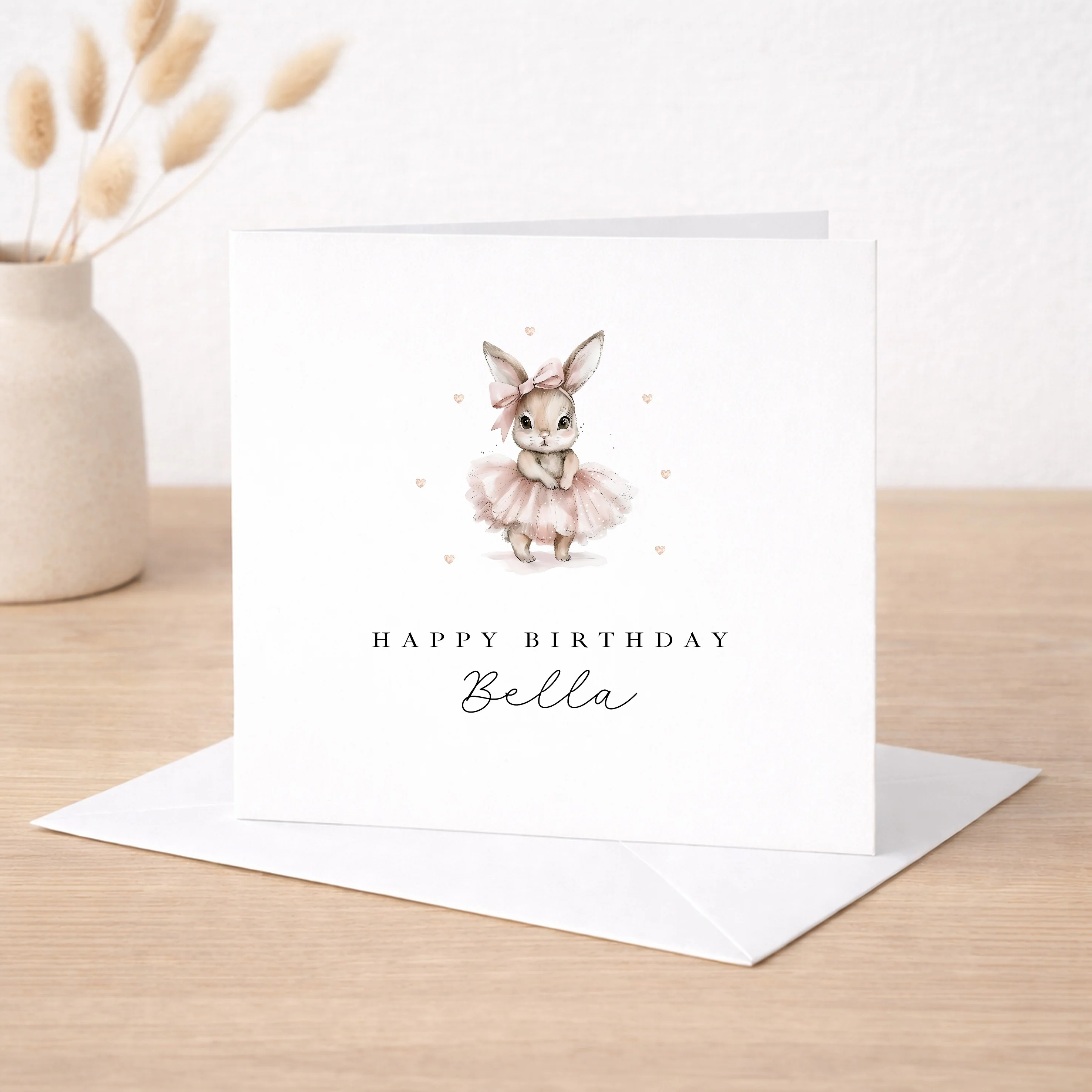 Personalised Pink Ballerina Bunny Birthday Card - Image 2