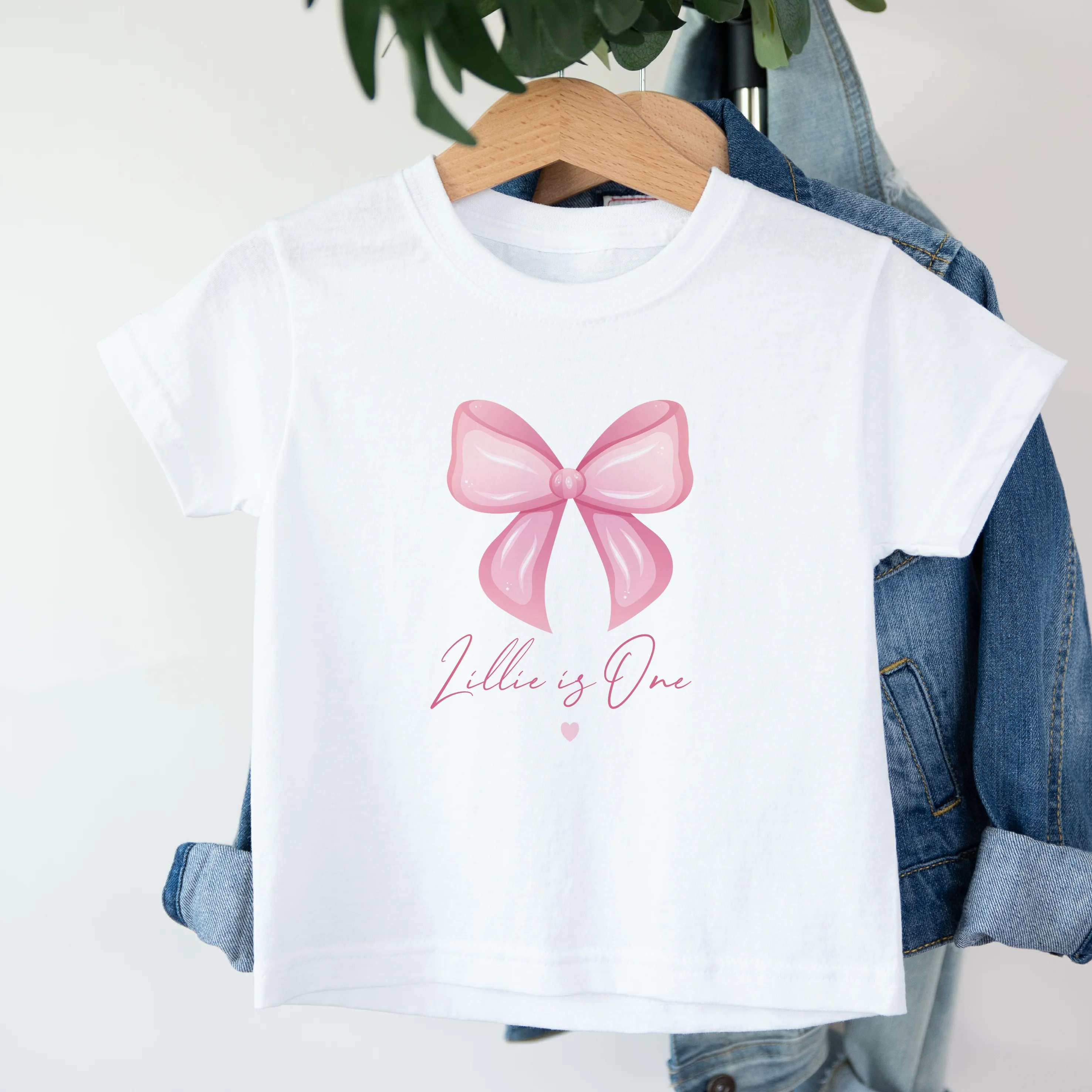 Personalised Pink Bow Any Age Birthday T-shirt - Image 3