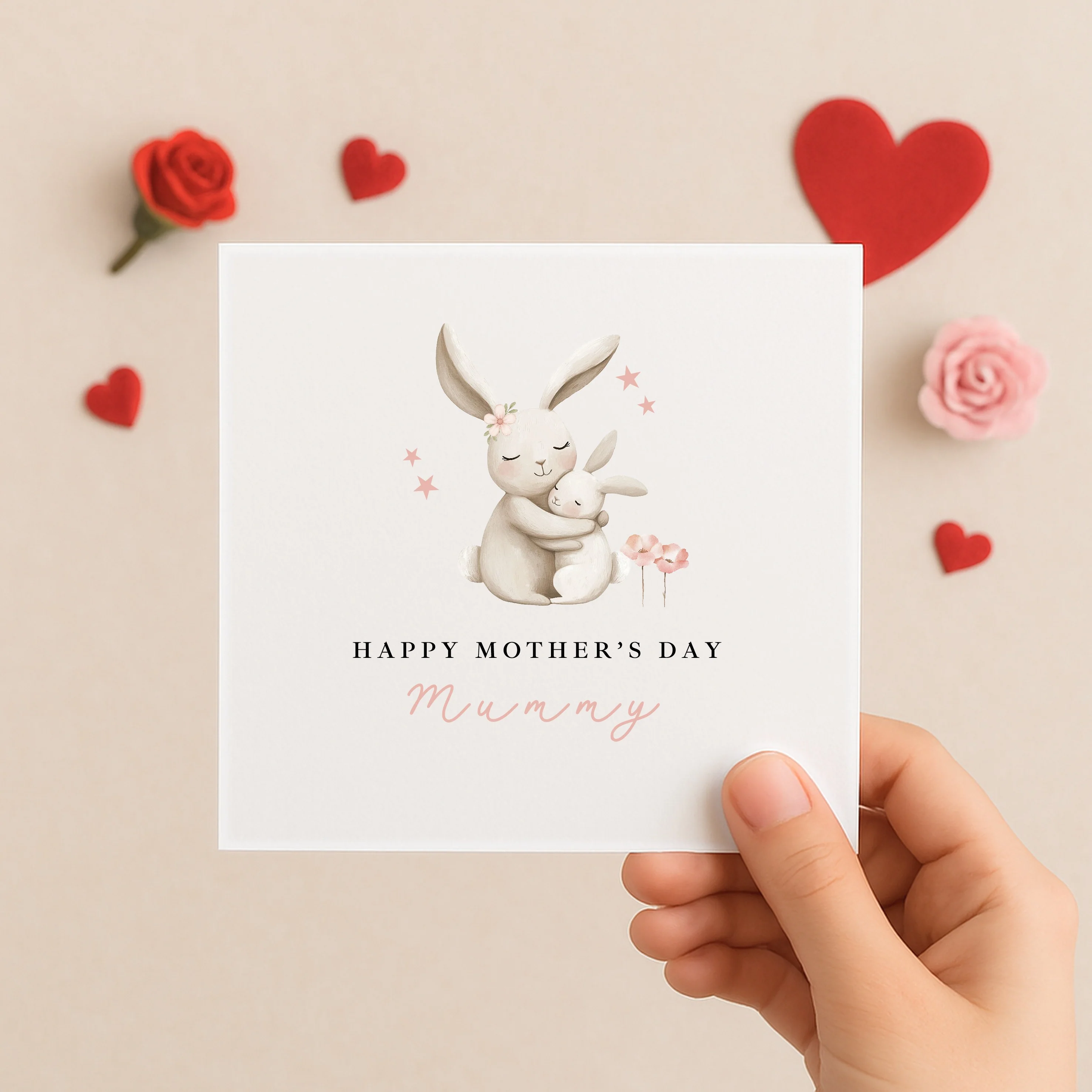 Personalised Pink Bunny Happy Mother's Day Card - Image 7