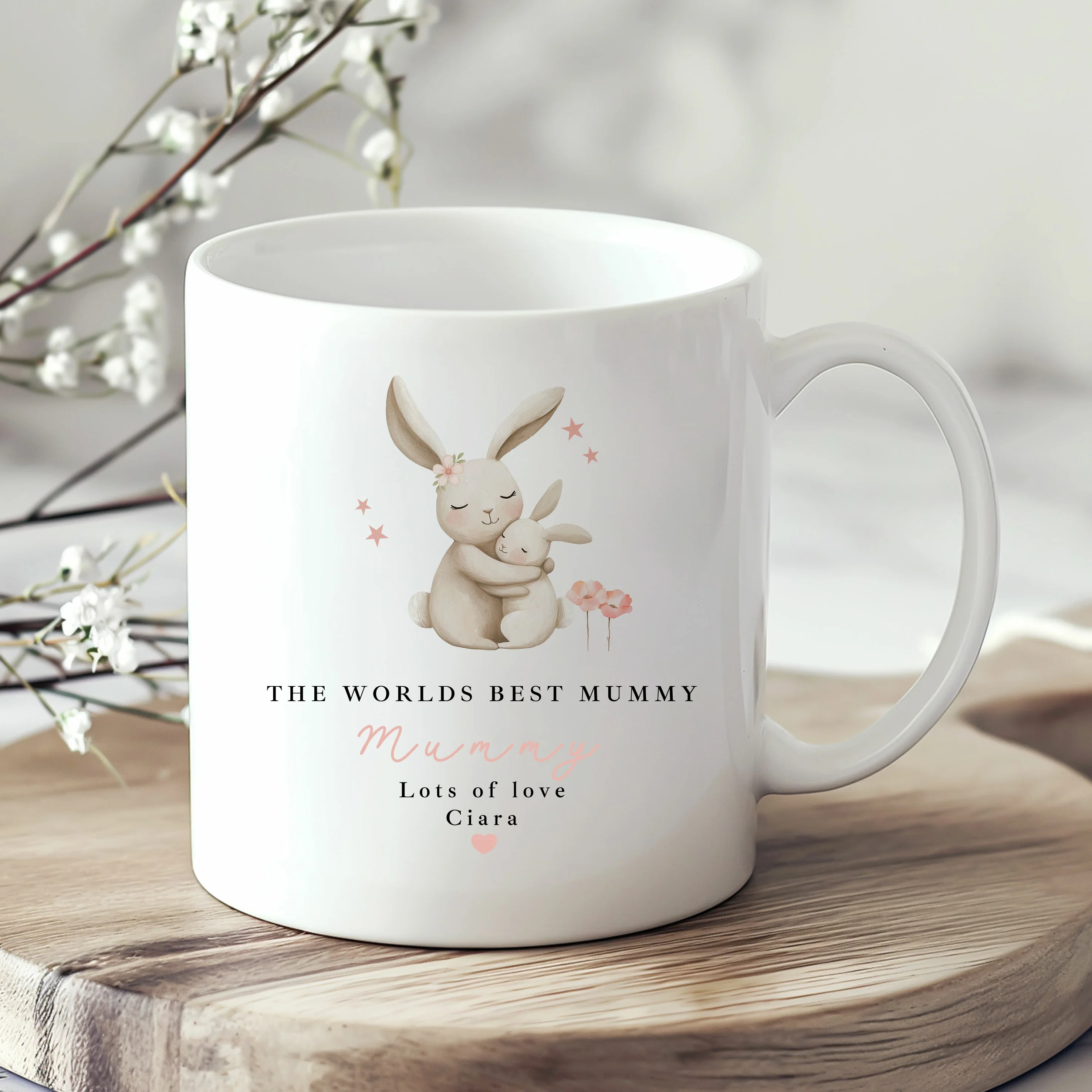 Personalised Pink Bunny World's Best Mummy Mug - Image 4