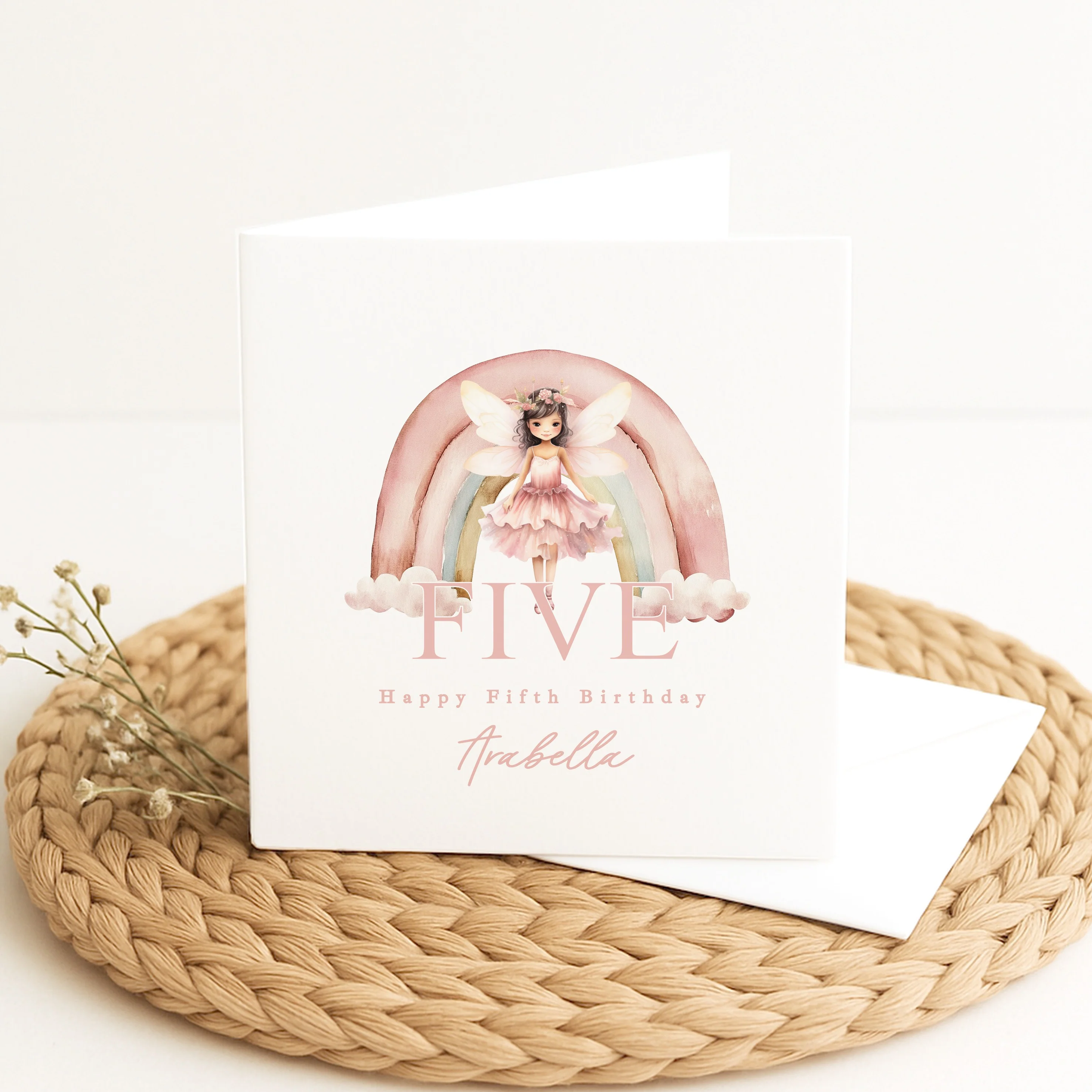 Personalised Pink Fairy Any Age Birthday Card - Image 2