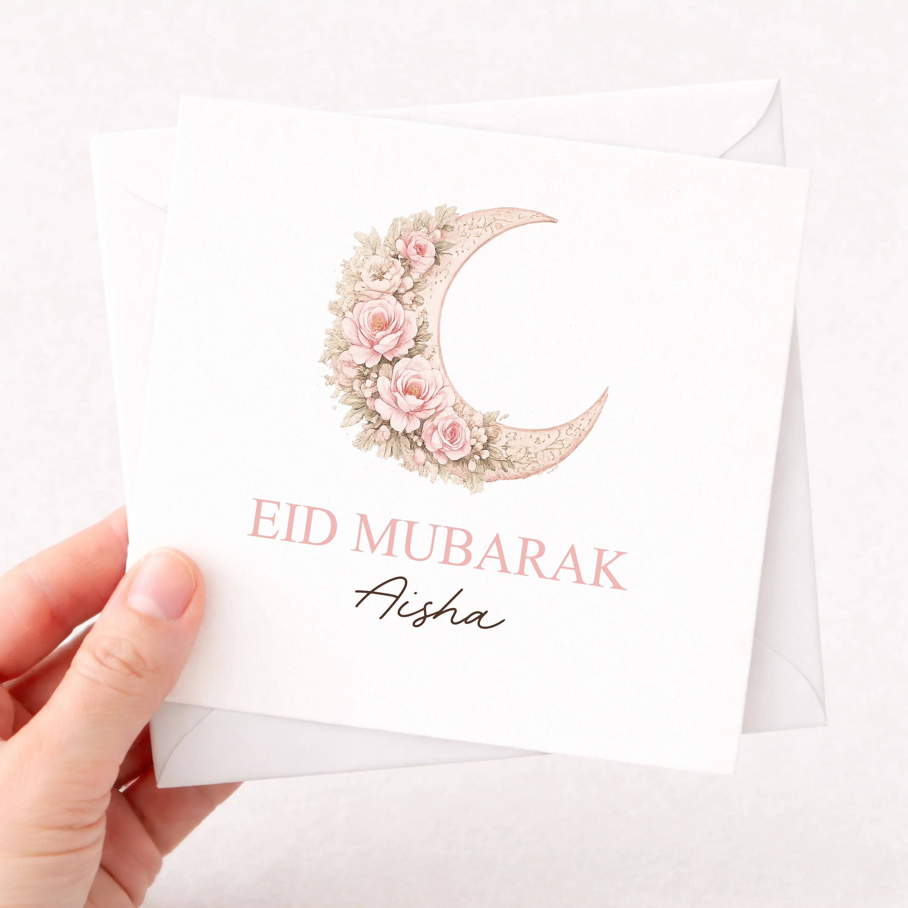 Personalised Pink Moon Eid Mubarak Card - Image 4