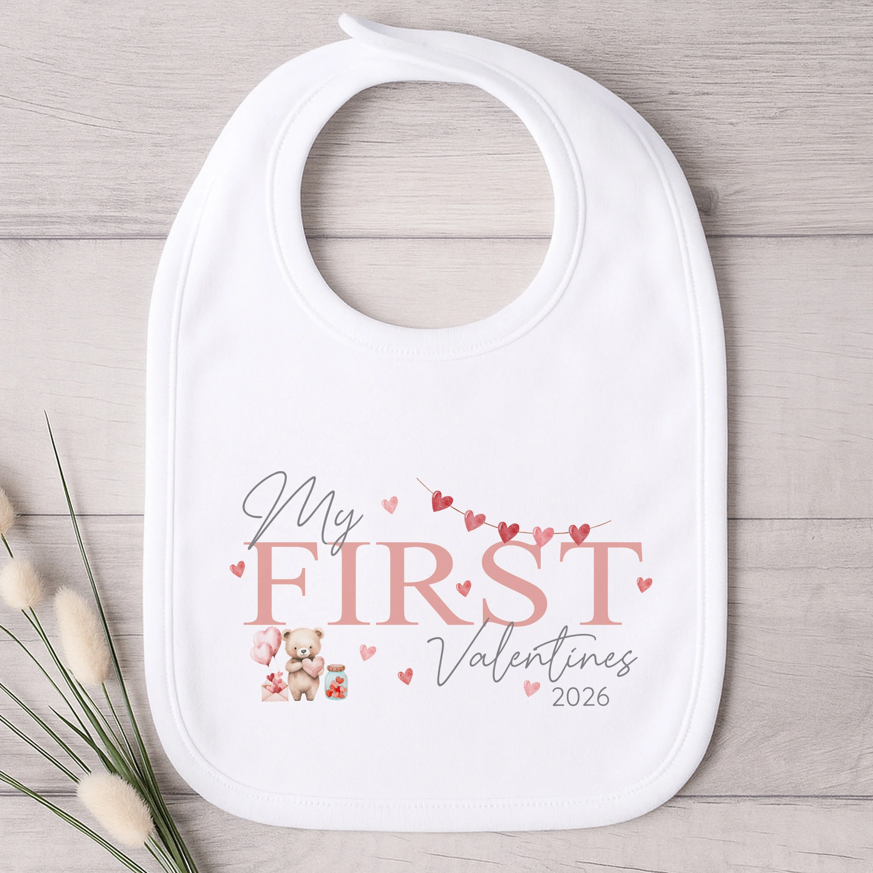 Personalised Pink My First Valentines Day Baby Grow or Vest - Image 5