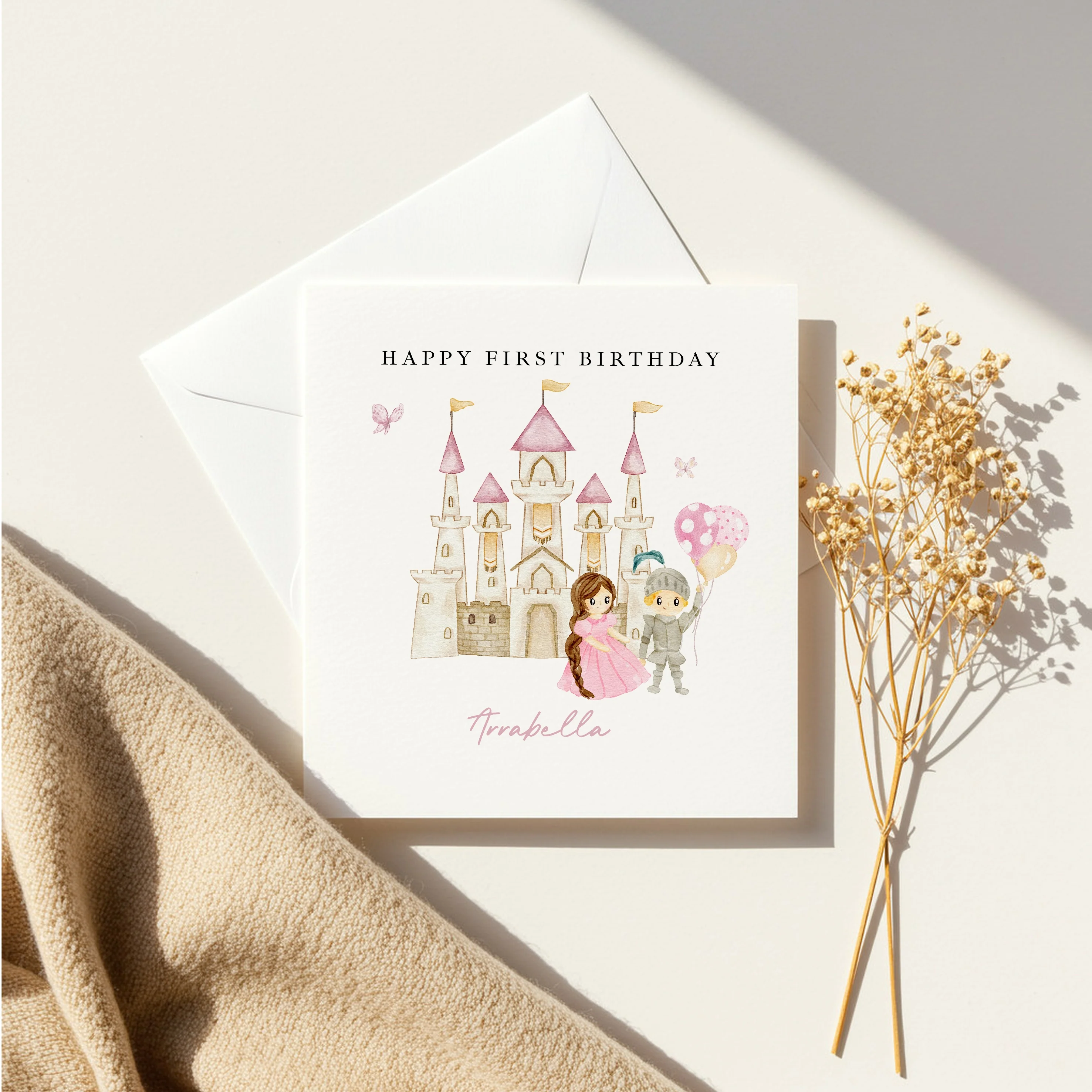 Personalised Pink Princess Castle Any Age Birthday Card - Image 5