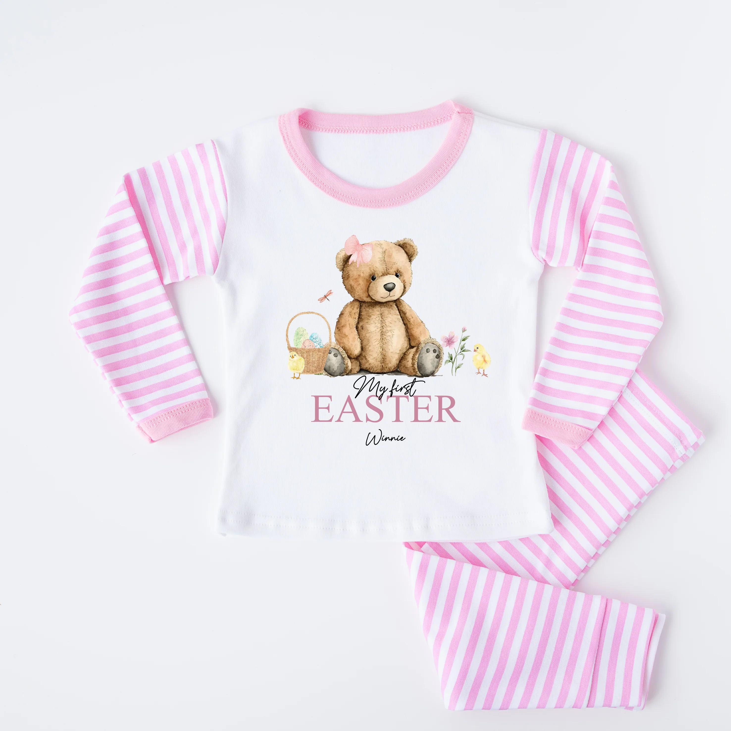 Personalised Pink Teddy Easter Pyjamas - Image 3