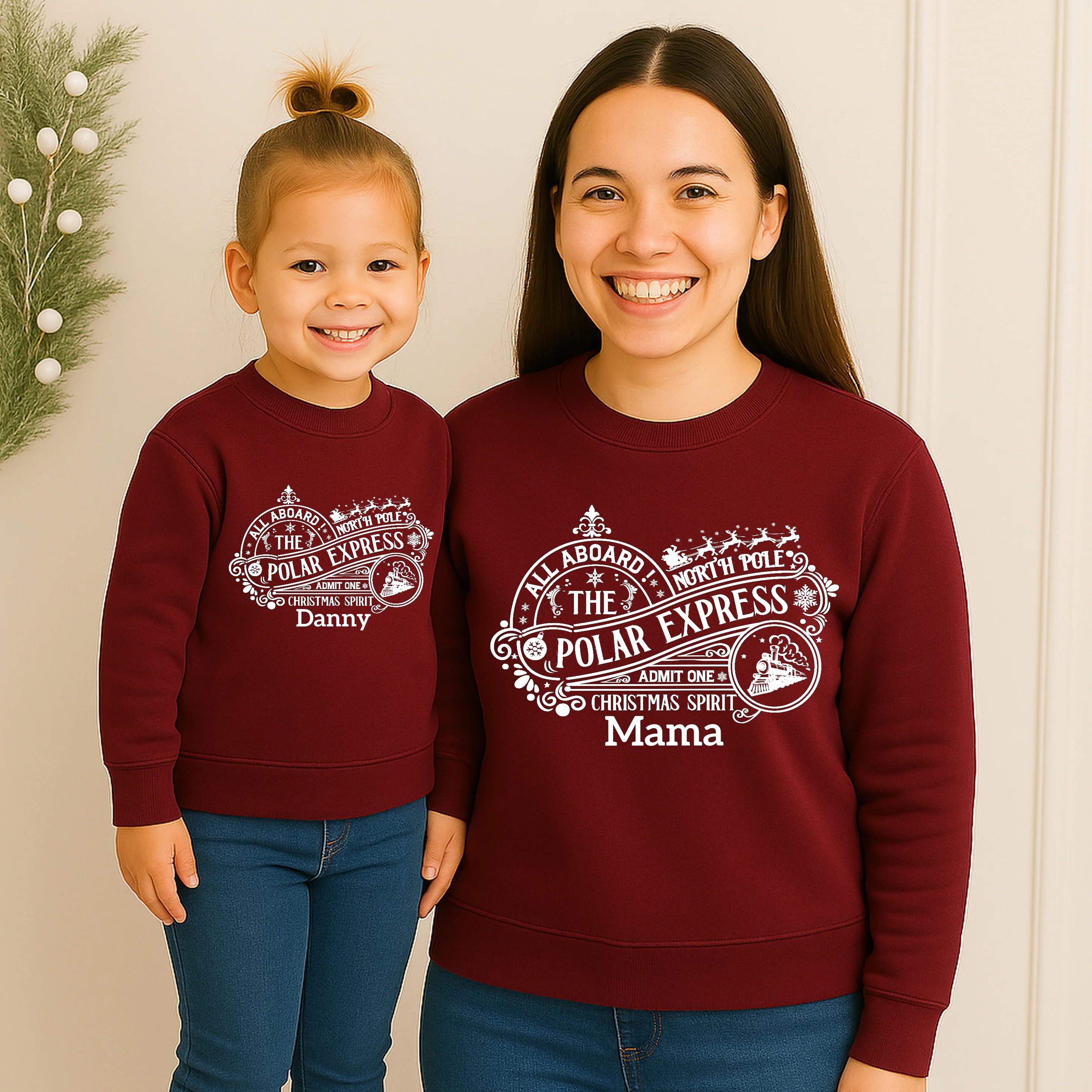 Personalised Polar Express Matching Sweatshirts