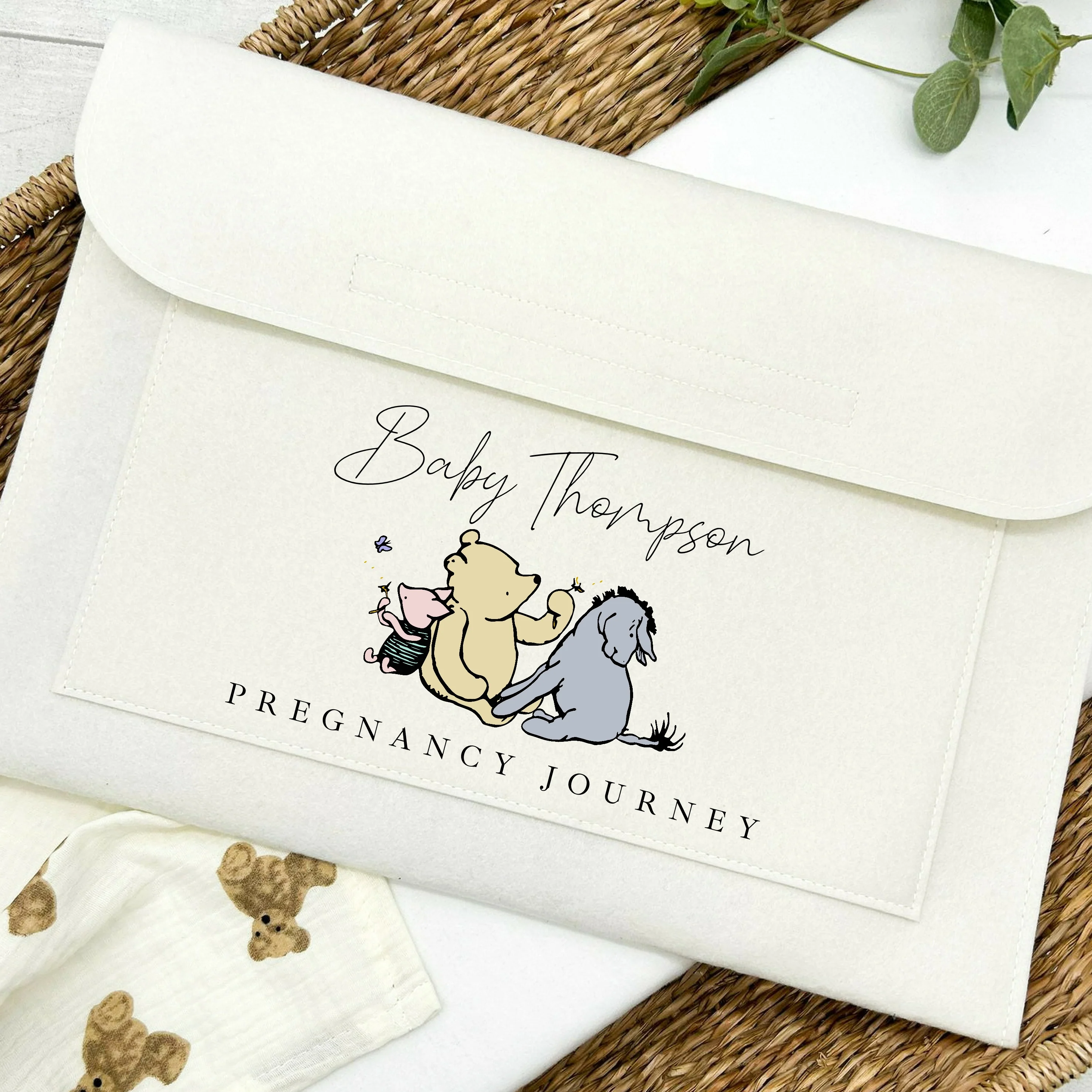 Personalised Pooh Bear Maternity/Pregnancy Notes Folder - Image 4