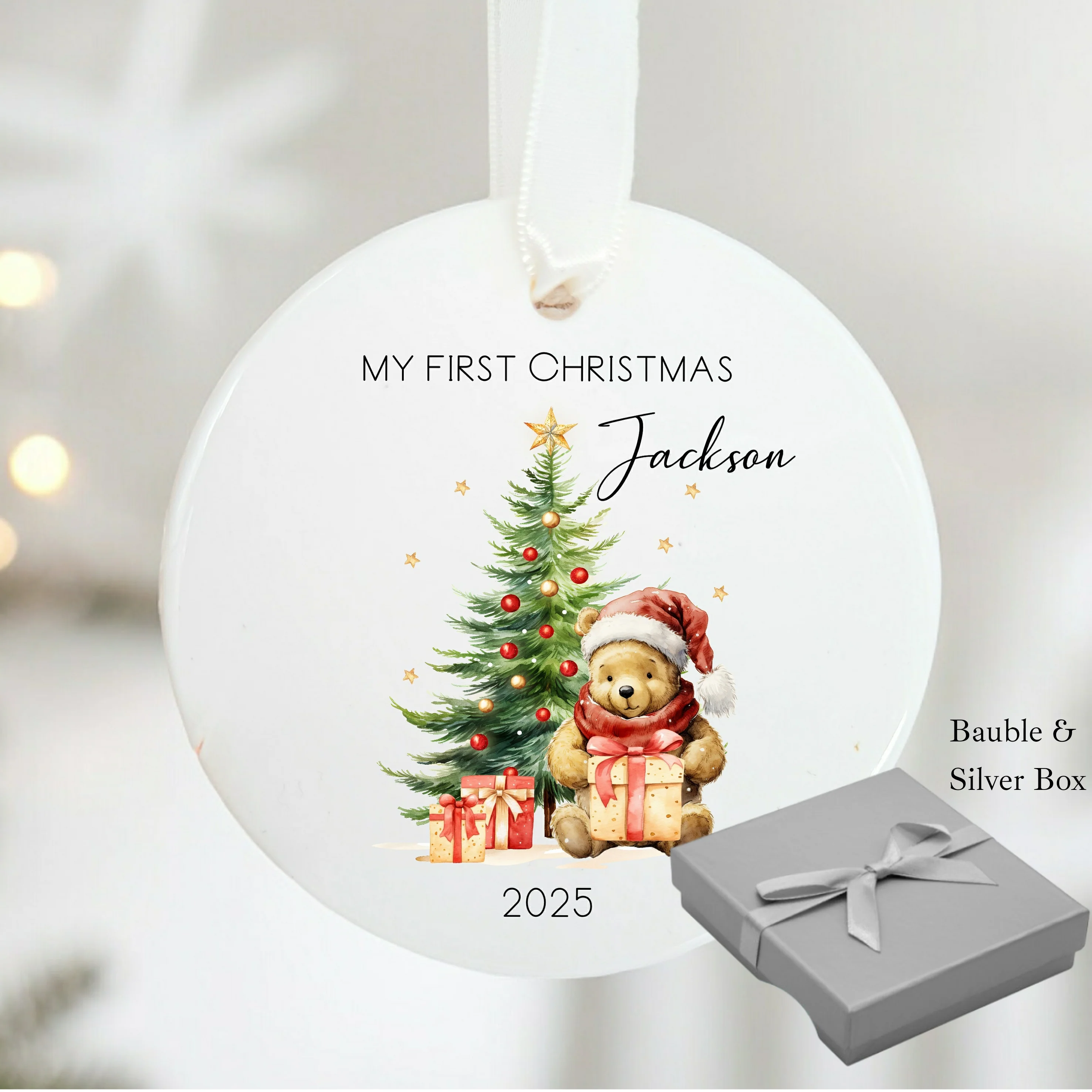 Personalised Pooh Bear My First Christmas Bauble - Image 6