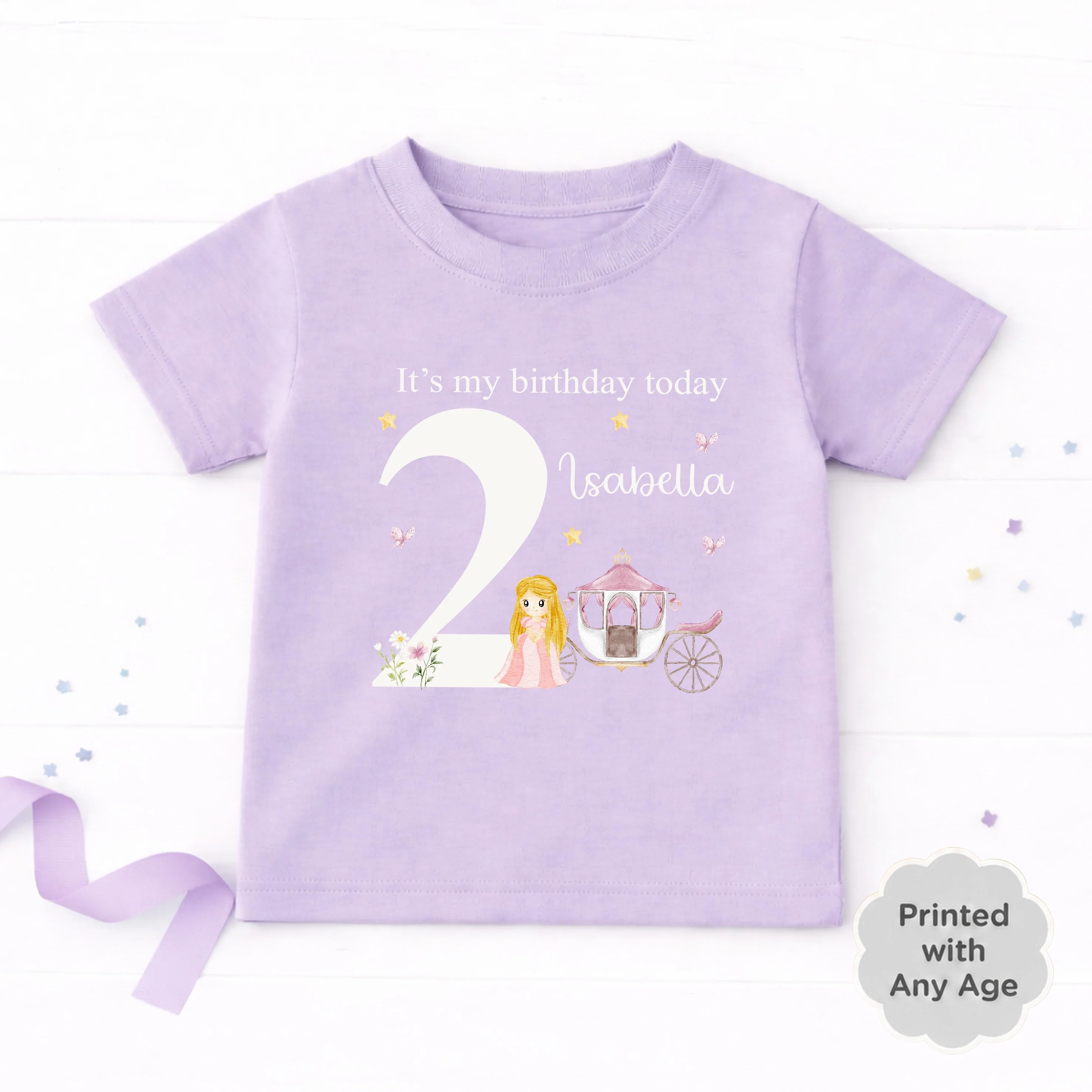 Personalised Princess Any Age Birthday T-shirt - Image 2