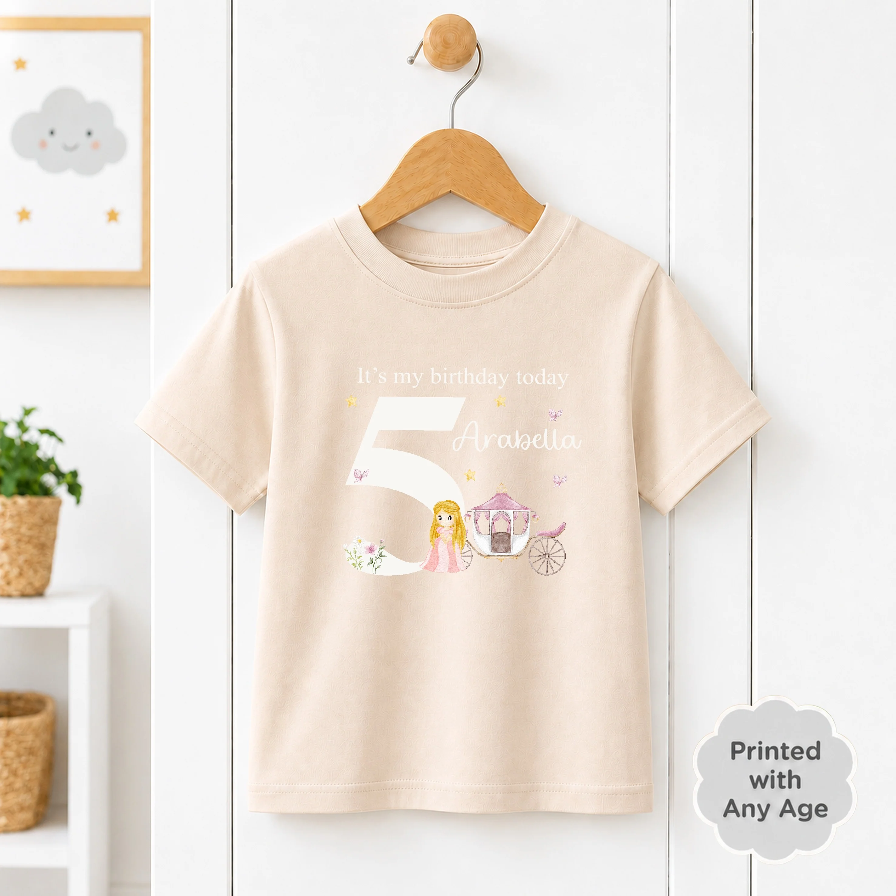 Personalised Princess Any Age Birthday T-shirt - Image 4