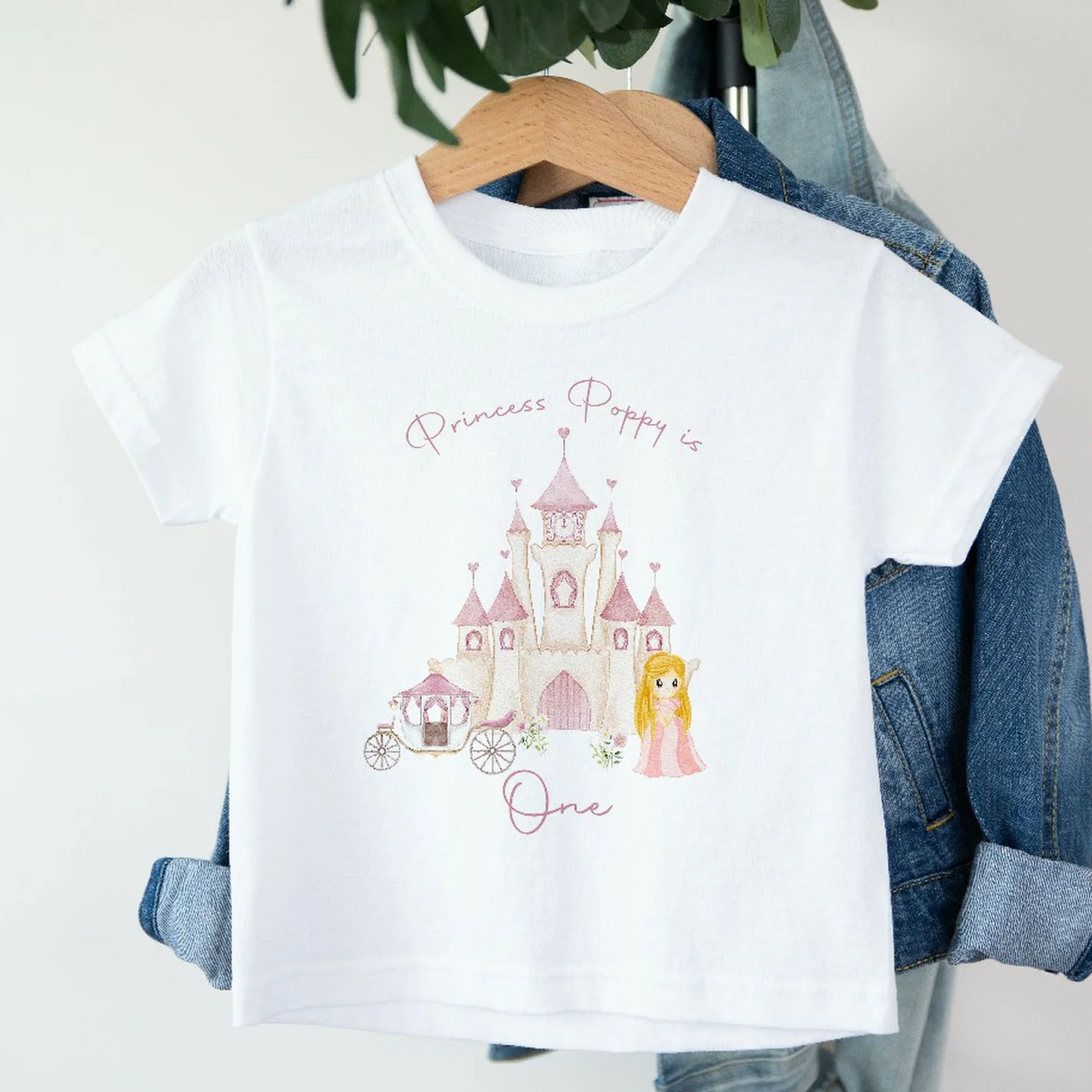 Personalised Princess Castle Any Age Birthday Girl T-shirt - Image 4