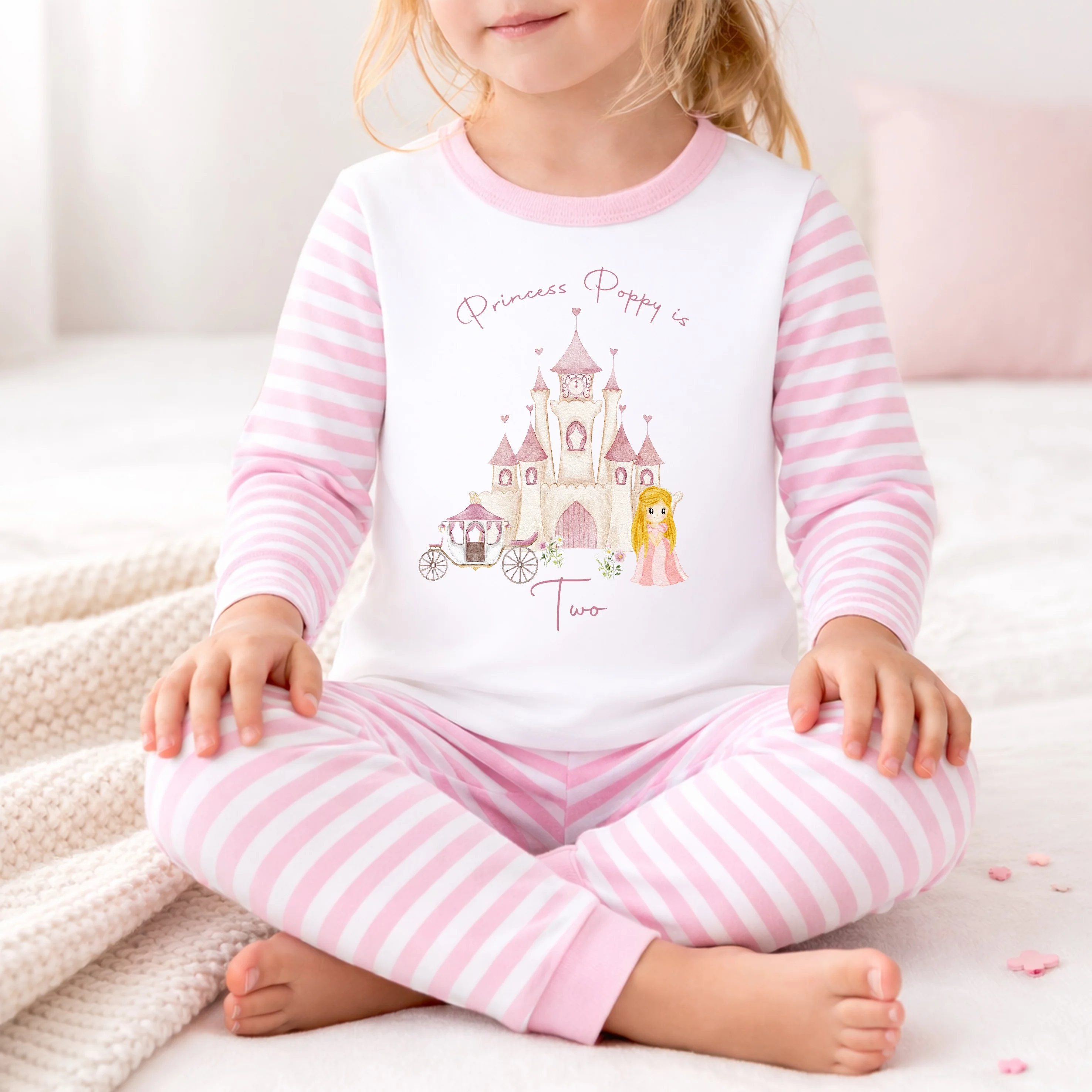 Personalised Princess Castle Any Age Birthday Pyjamas - Image 3