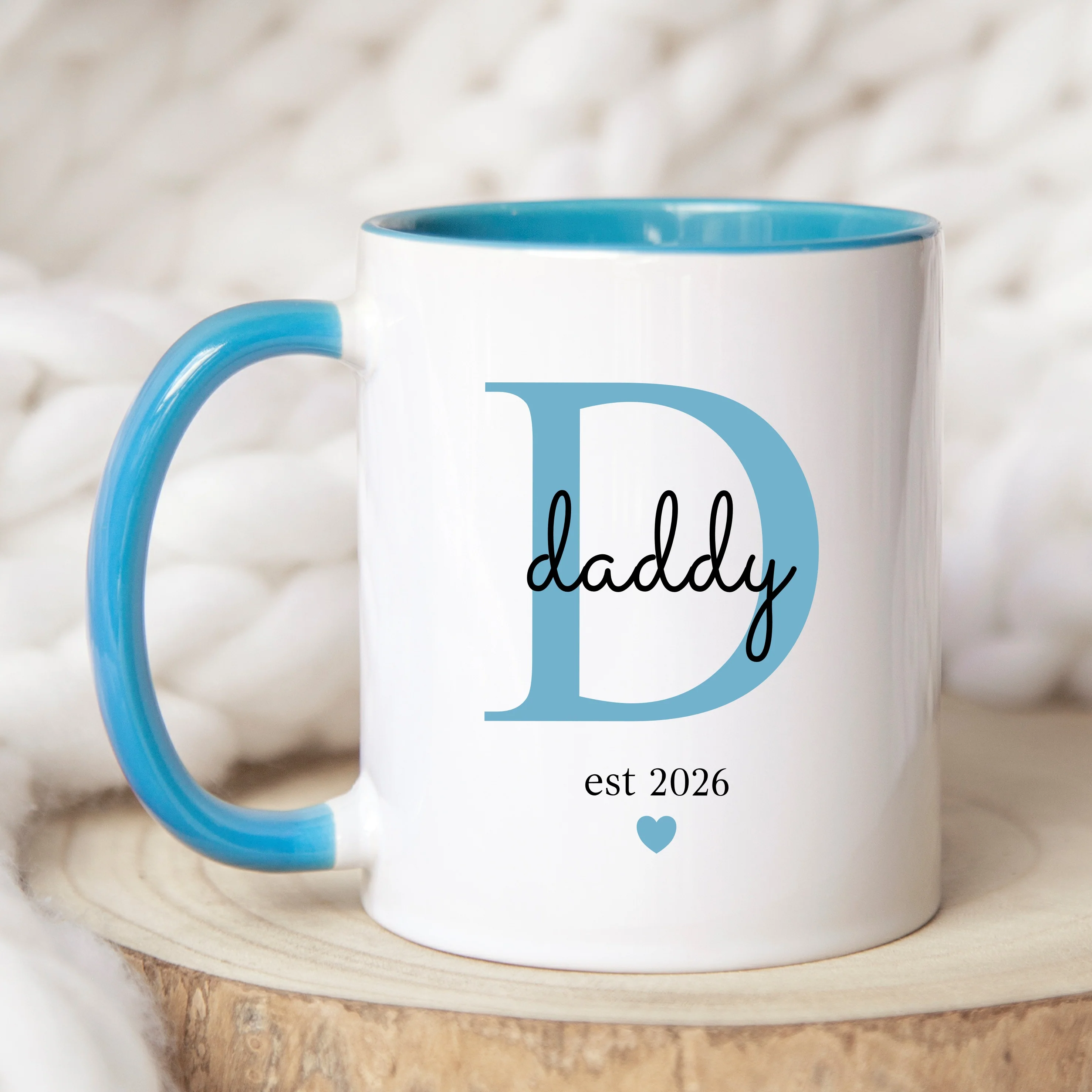 Personalised Promoted To Mummy & Daddy Est Pink & Blue Mug Set - Image 5