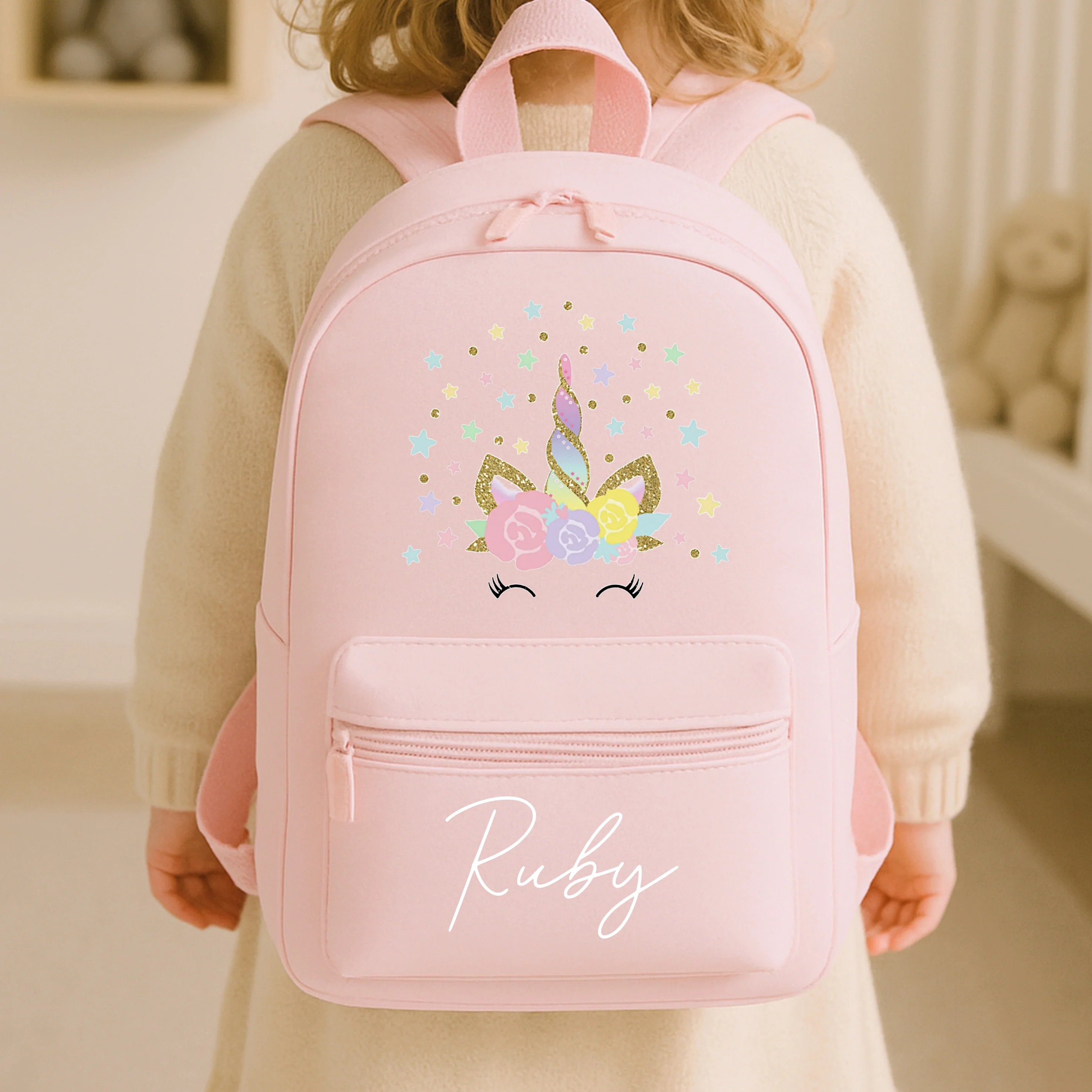 Personalised Rainbow Unicorn Backpack - Image 4