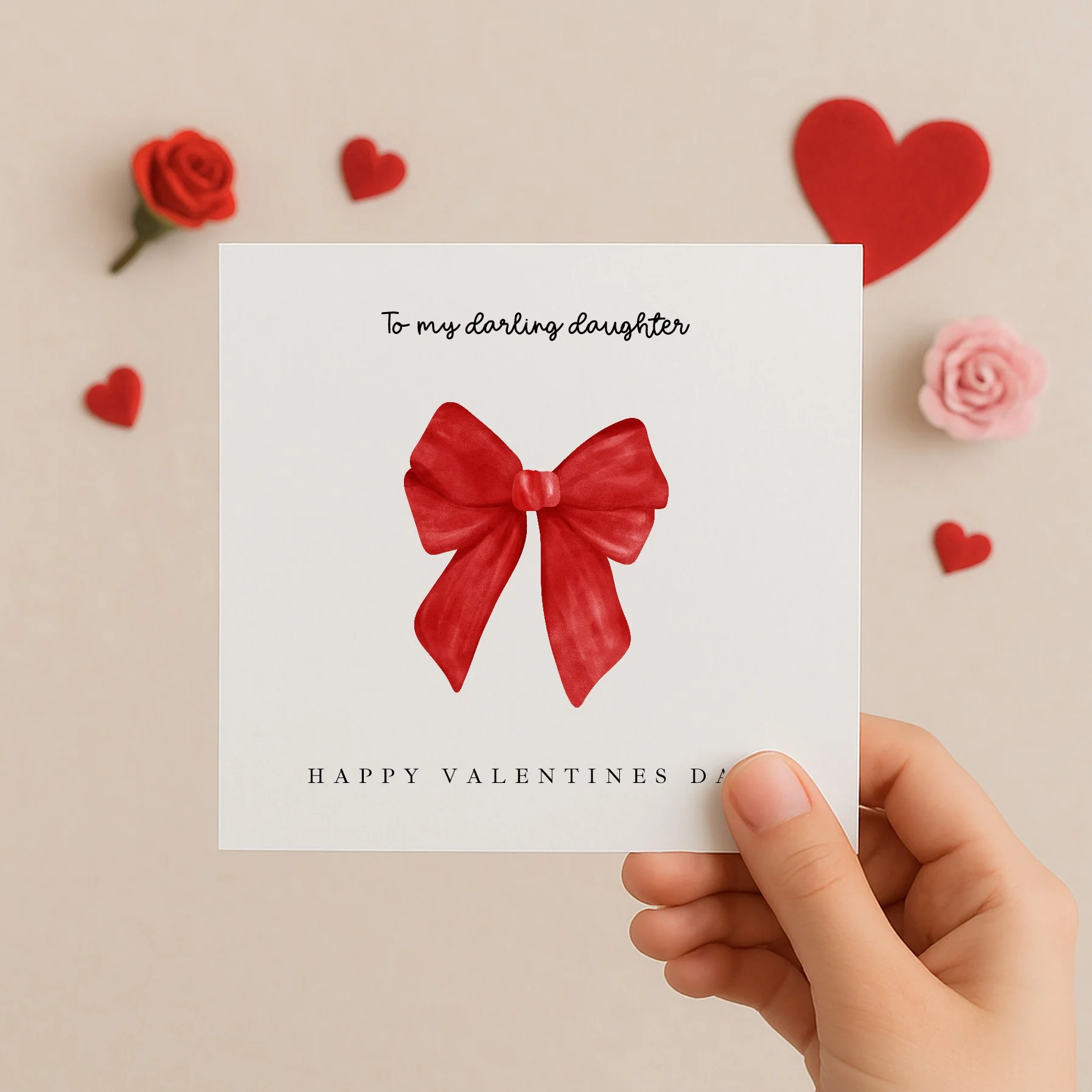 Personalised Red Bow Happy Valentine's Day Card - Image 5