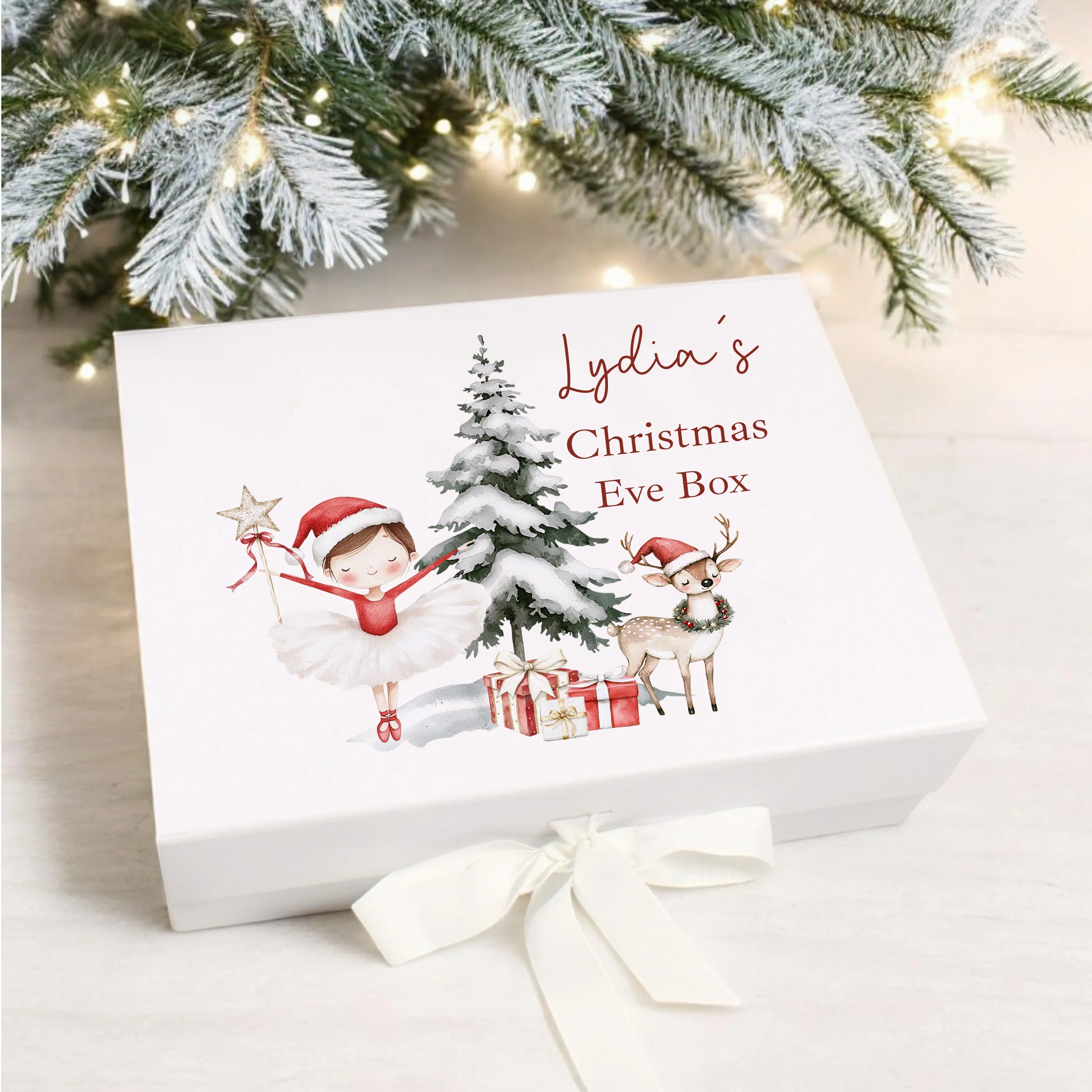 Personalised Red Girl Nutcracker Christmas Eve Box - Image 2