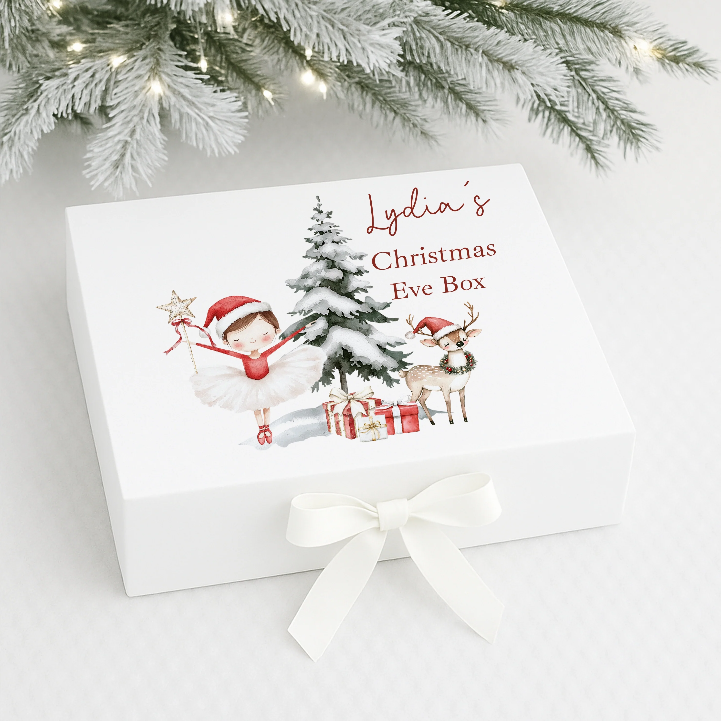 Personalised Red Girl Nutcracker Christmas Eve Box - Image 3