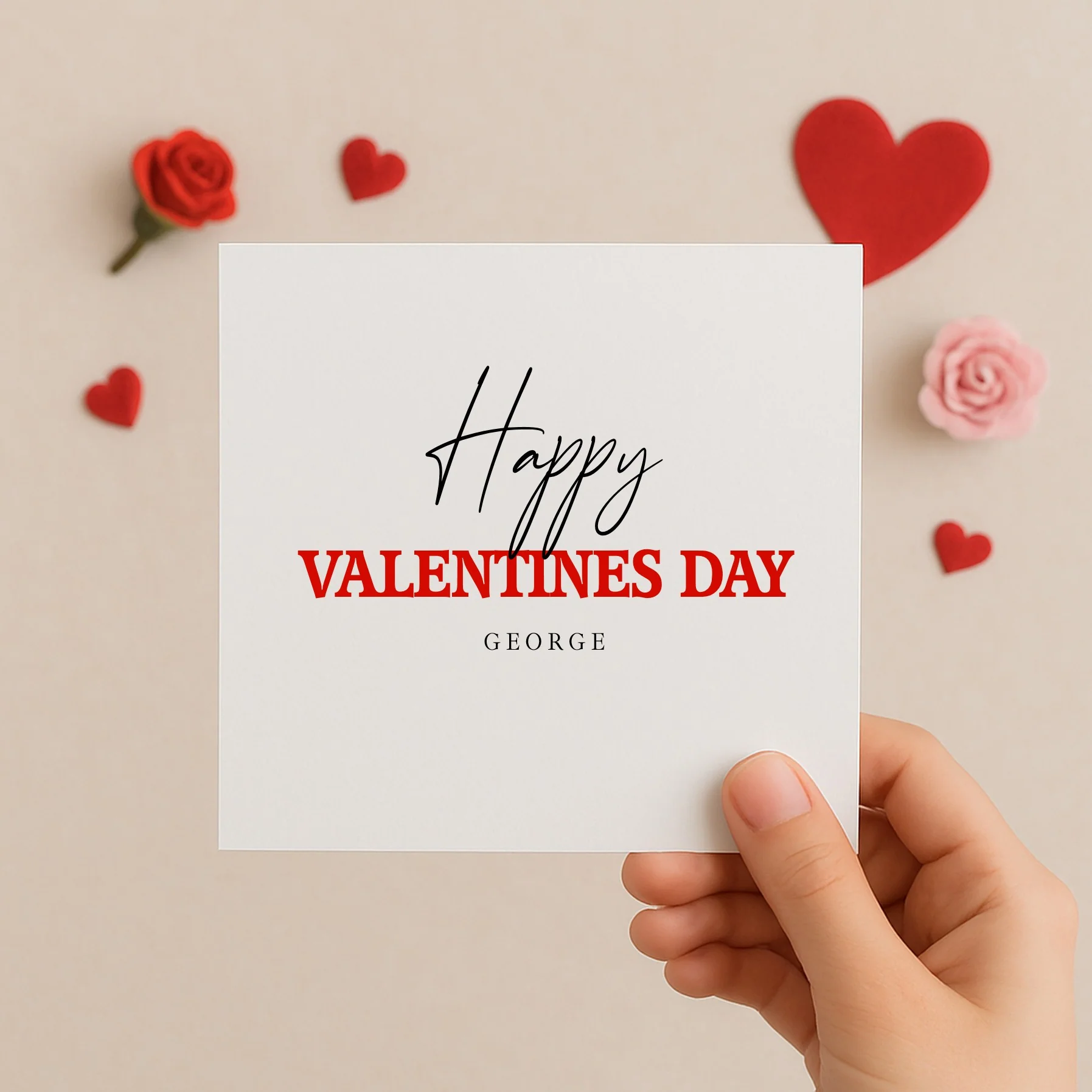 Personalised Red Happy Valentine's Day Card - Image 5