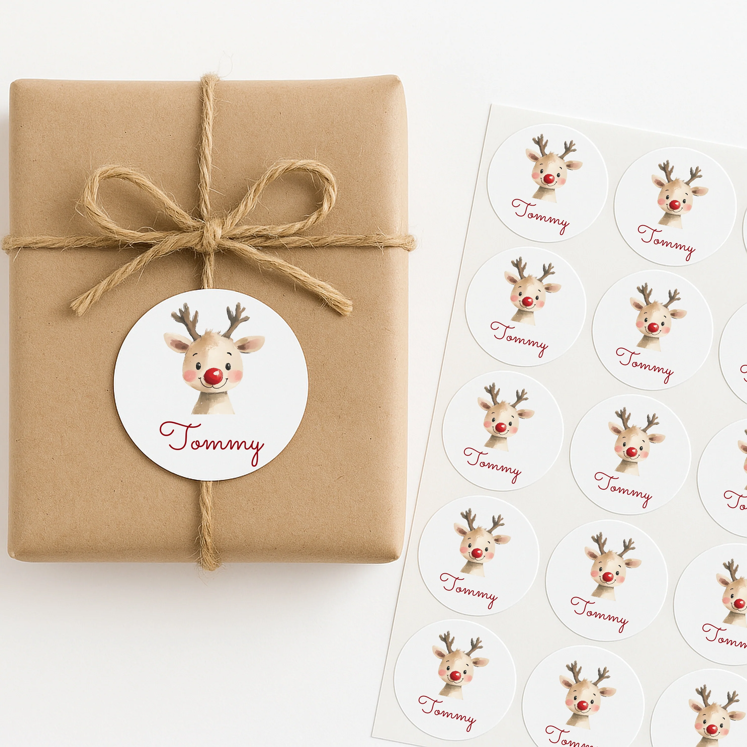 Personalised Reindeer Christmas Stickers - Image 4