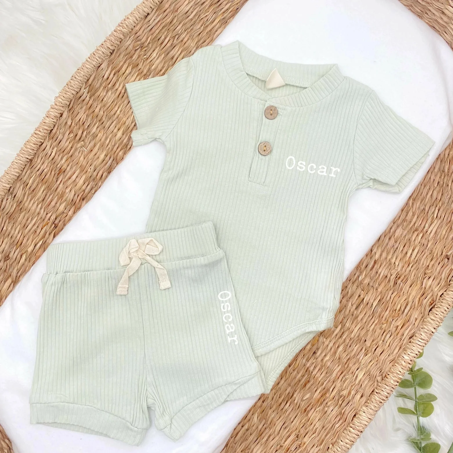Personalised Ribbed Top & Shorts Set - Image 3
