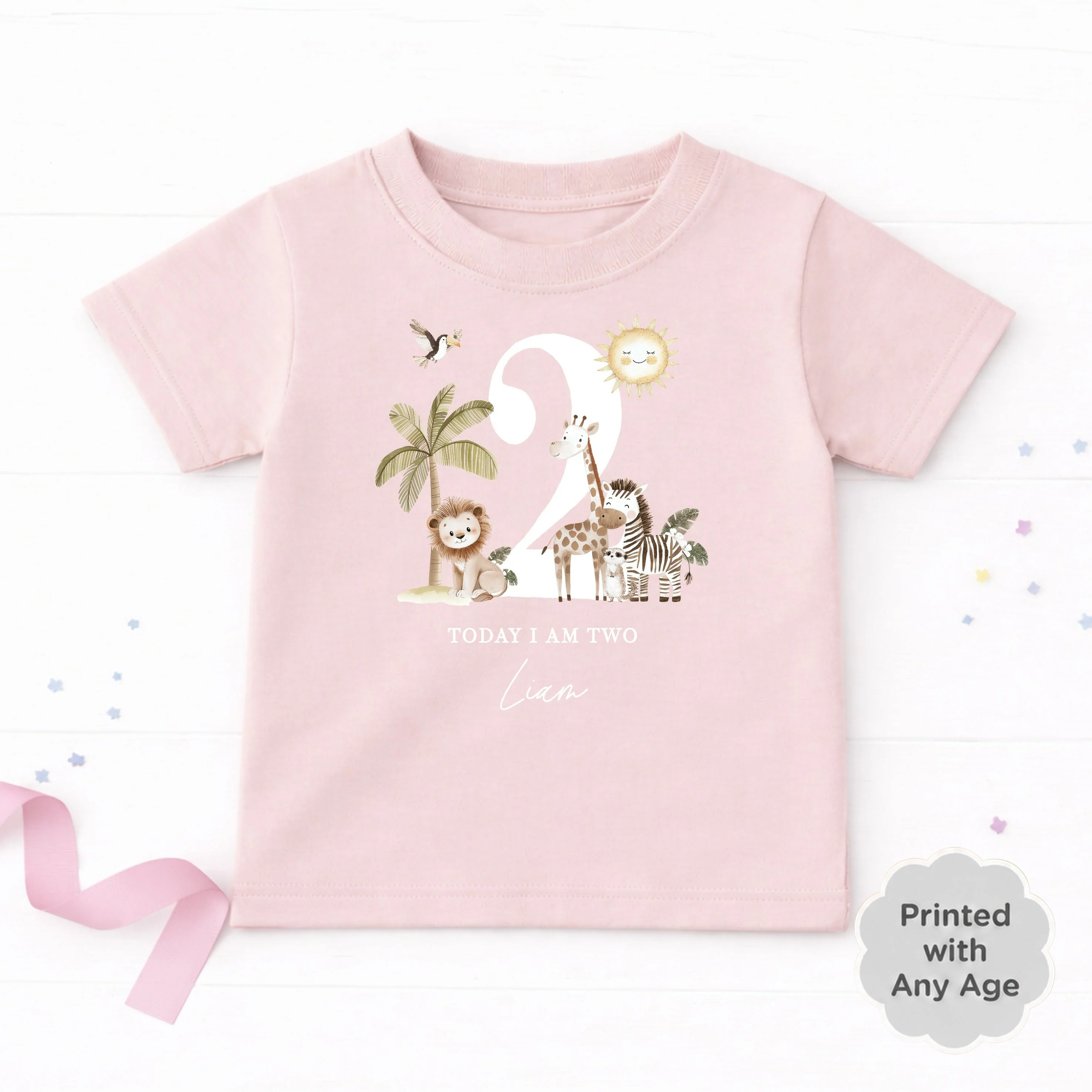 Personalised Safari All Ages It's My Birthday T-Shirt - Image 5