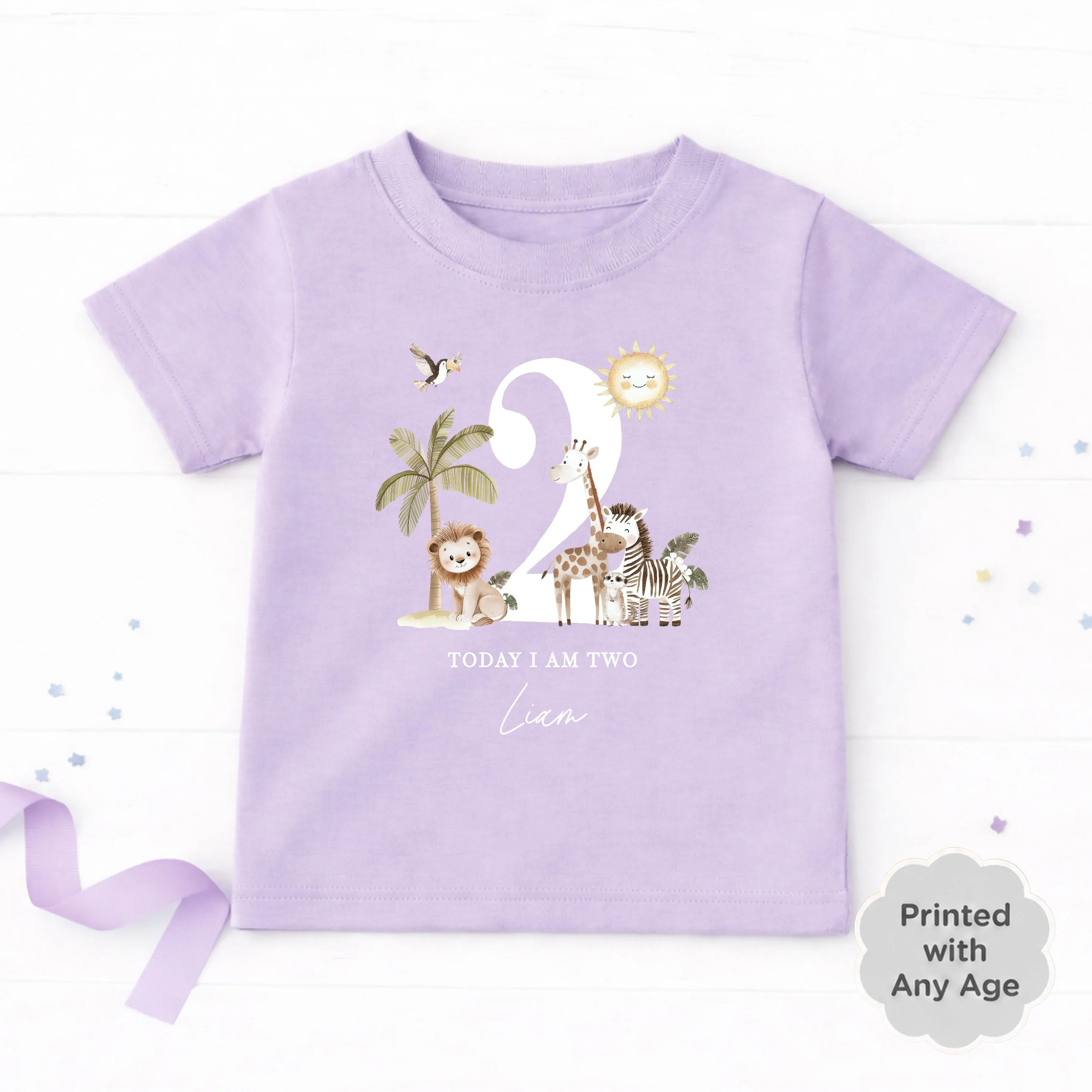 Personalised Safari All Ages It's My Birthday T-Shirt - Image 6