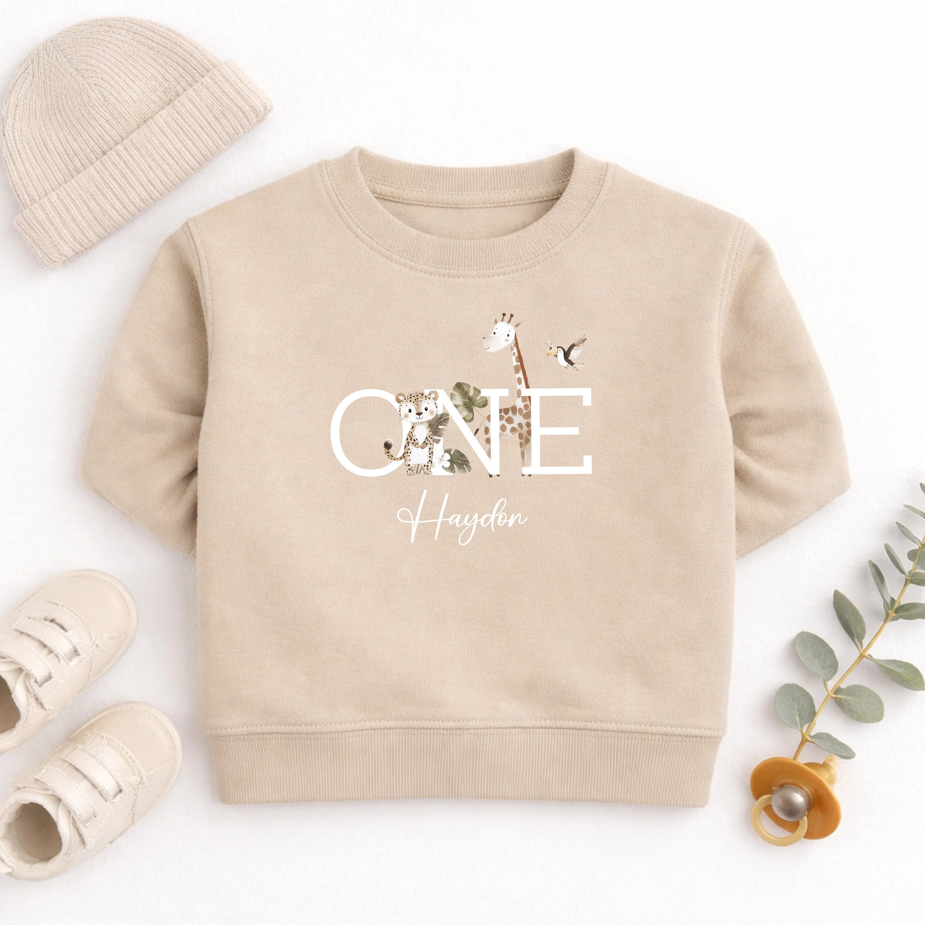 Personalised Safari Jungle One First Birthday Jumper - Image 3