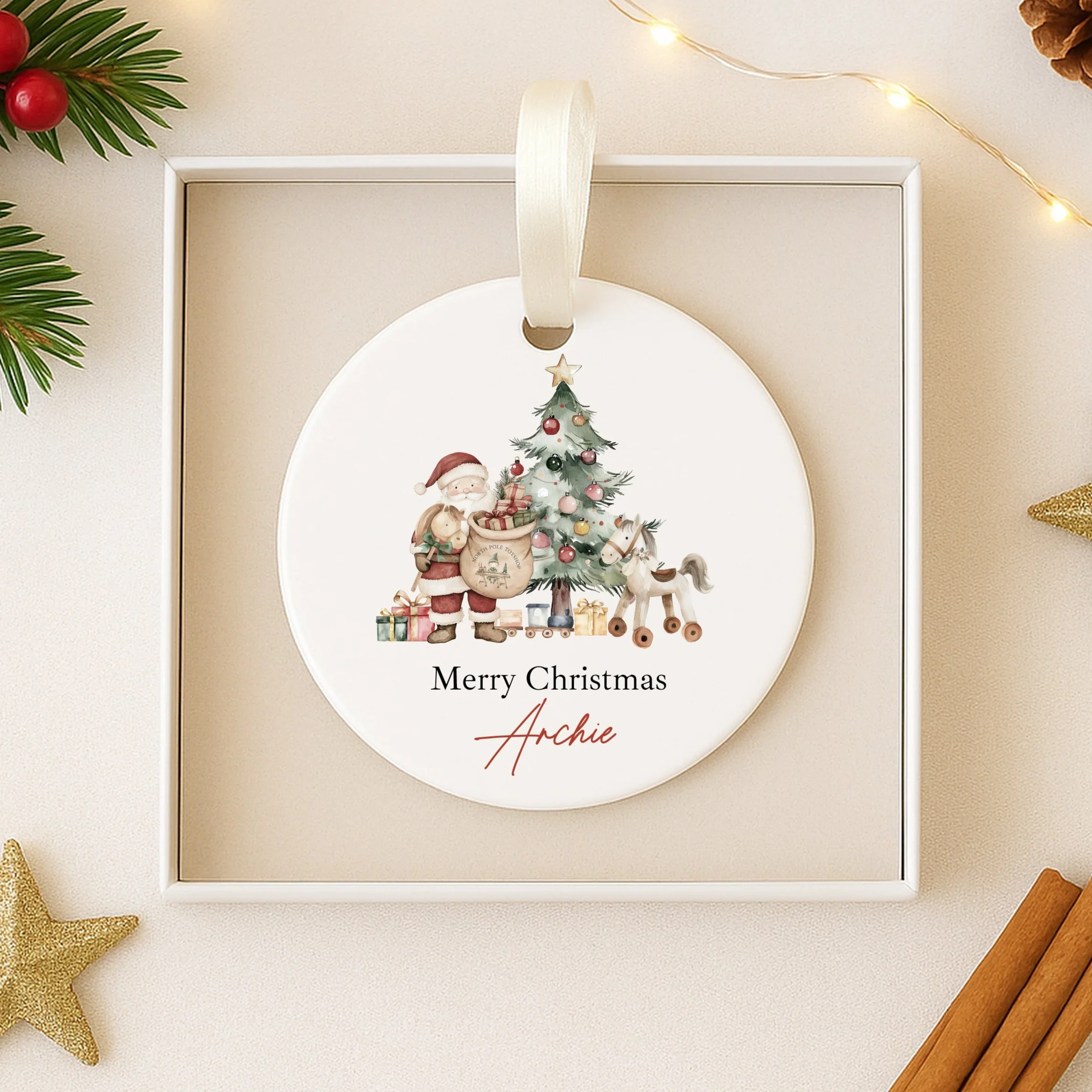 Personalised Santa & Co Christmas Bauble - Image 2