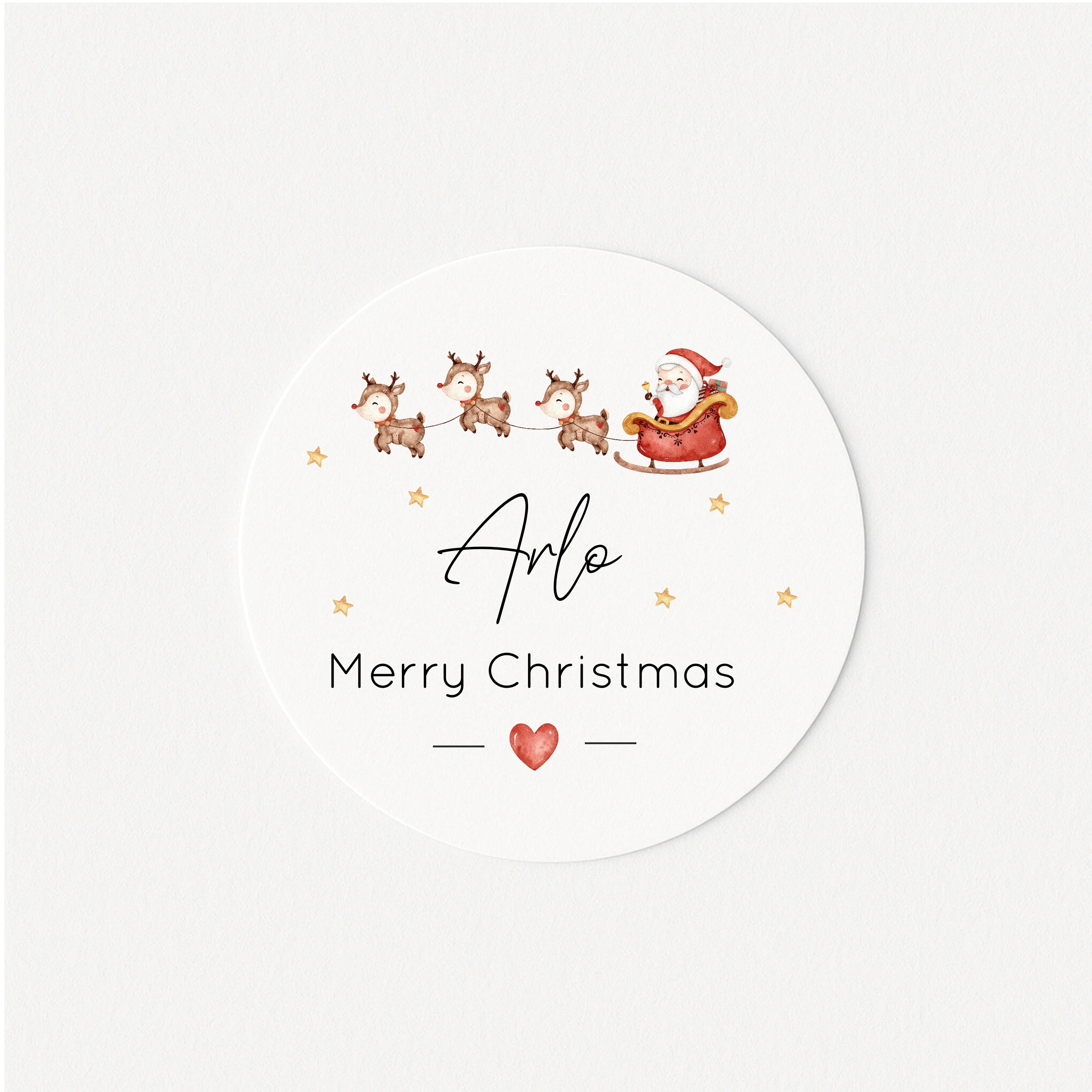 Personalised Santa Sleigh Merry Christmas Stickers - Image 4