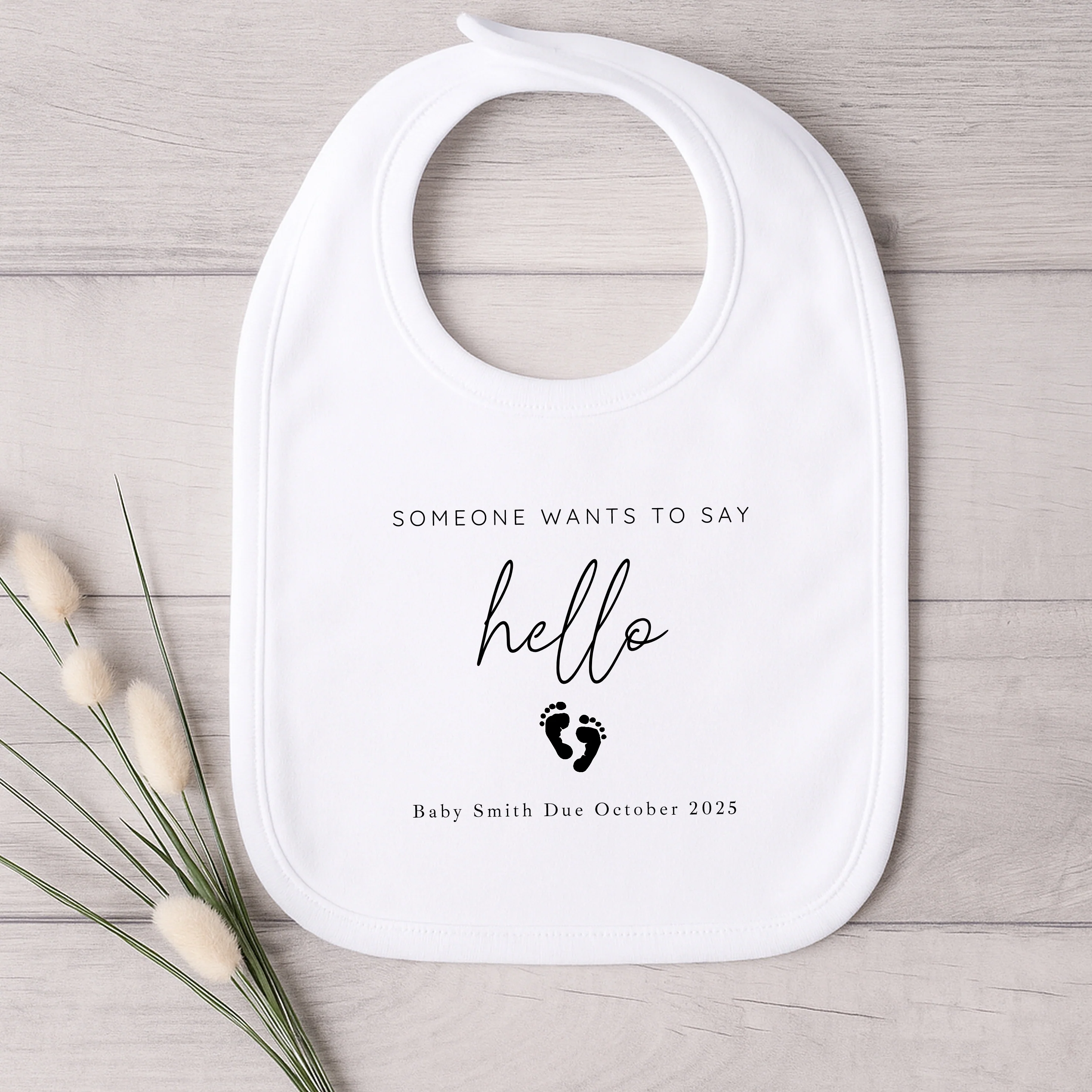 Personalised Someone Wants to Say Hello Baby Announcement Vest - Image 2