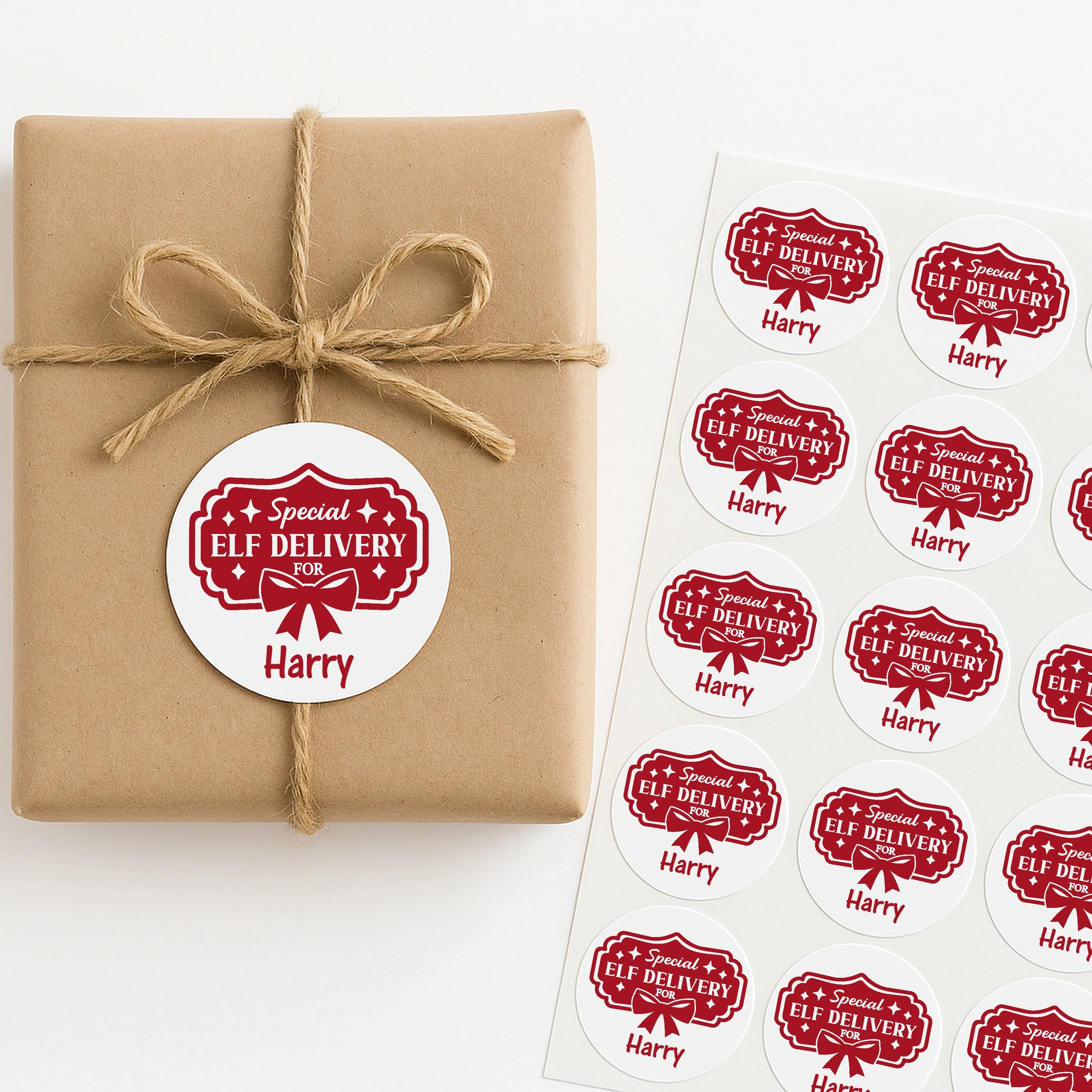 Personalised Special Elf Delivery Christmas Stickers - Image 2